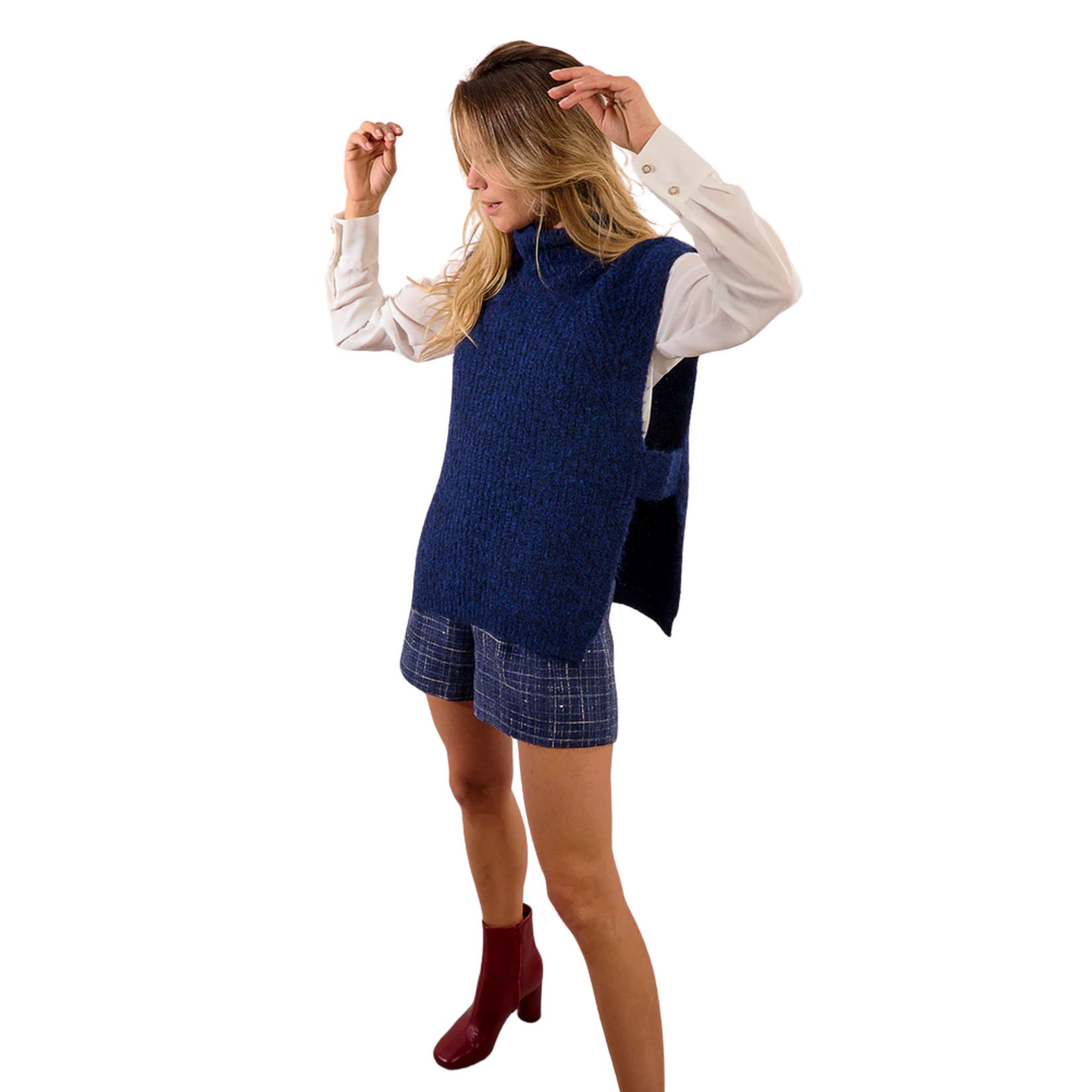 Molly Bracken Hazel Knit Vest - Navy Blue