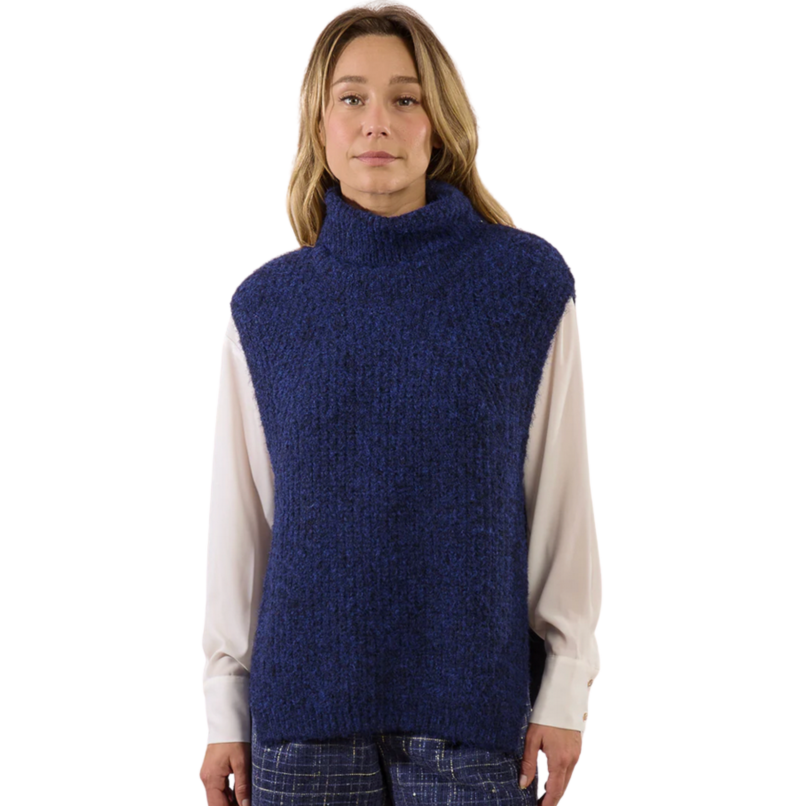 Molly Bracken Hazel Knit Vest - Navy Blue