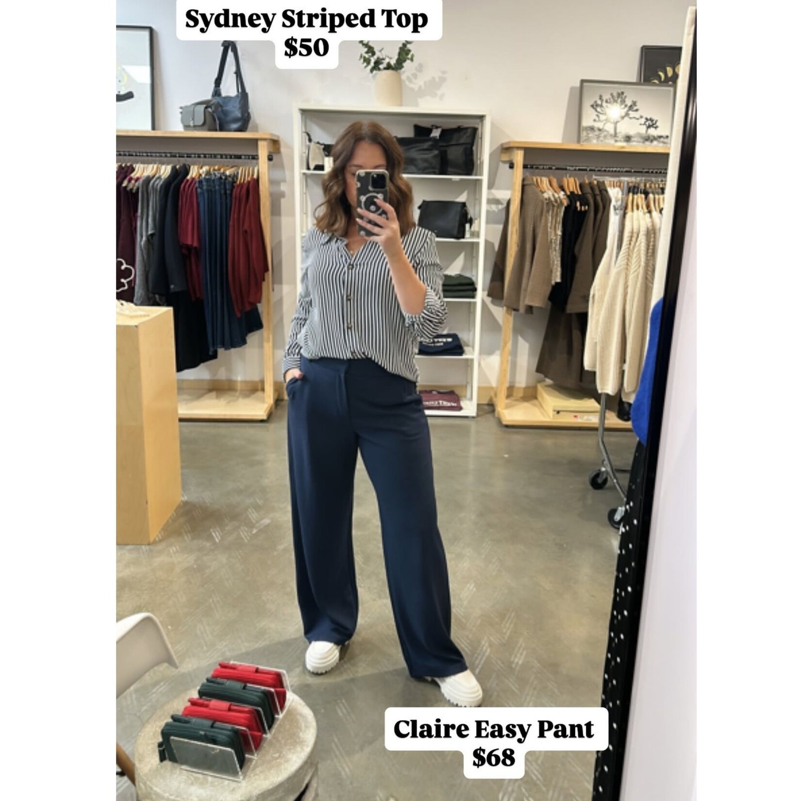 JDY Sydney Striped Top - Navy