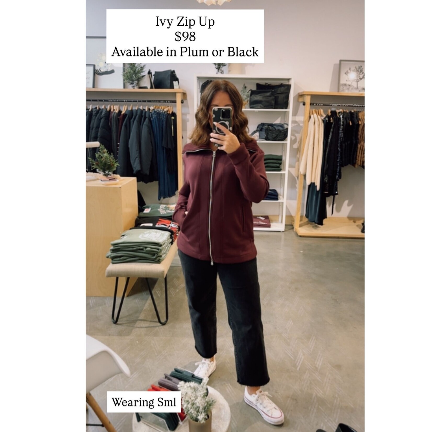 Ivy Soft Knit Zip Up - Plum