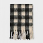 Molly Bracken Cozy Check Scarf - Black White