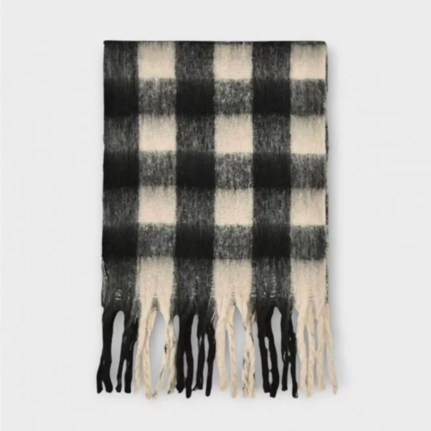 Molly Bracken Cozy Check Scarf - Black White