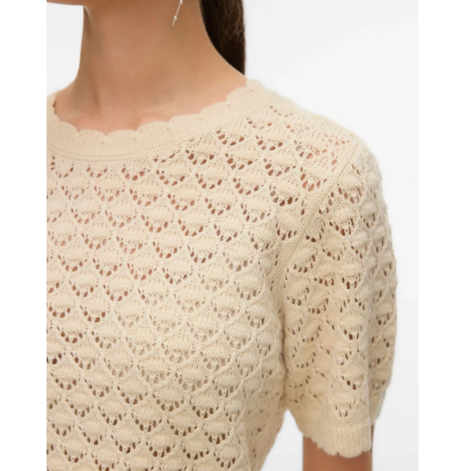 Vero Moda Melody Scalloped Top - Birch