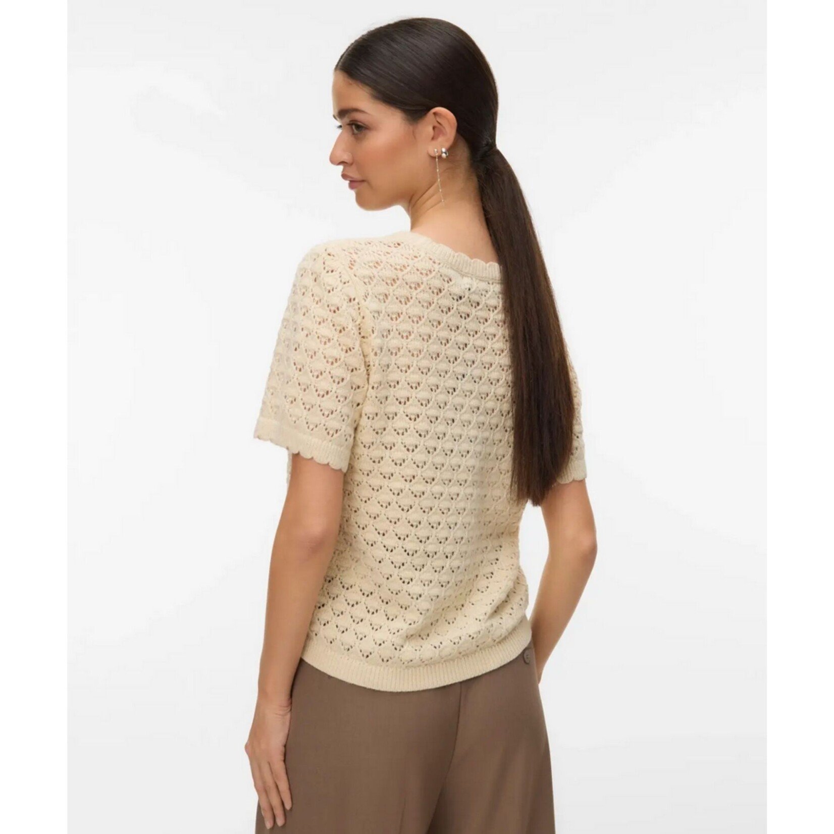 Vero Moda Melody Scalloped Top - Birch