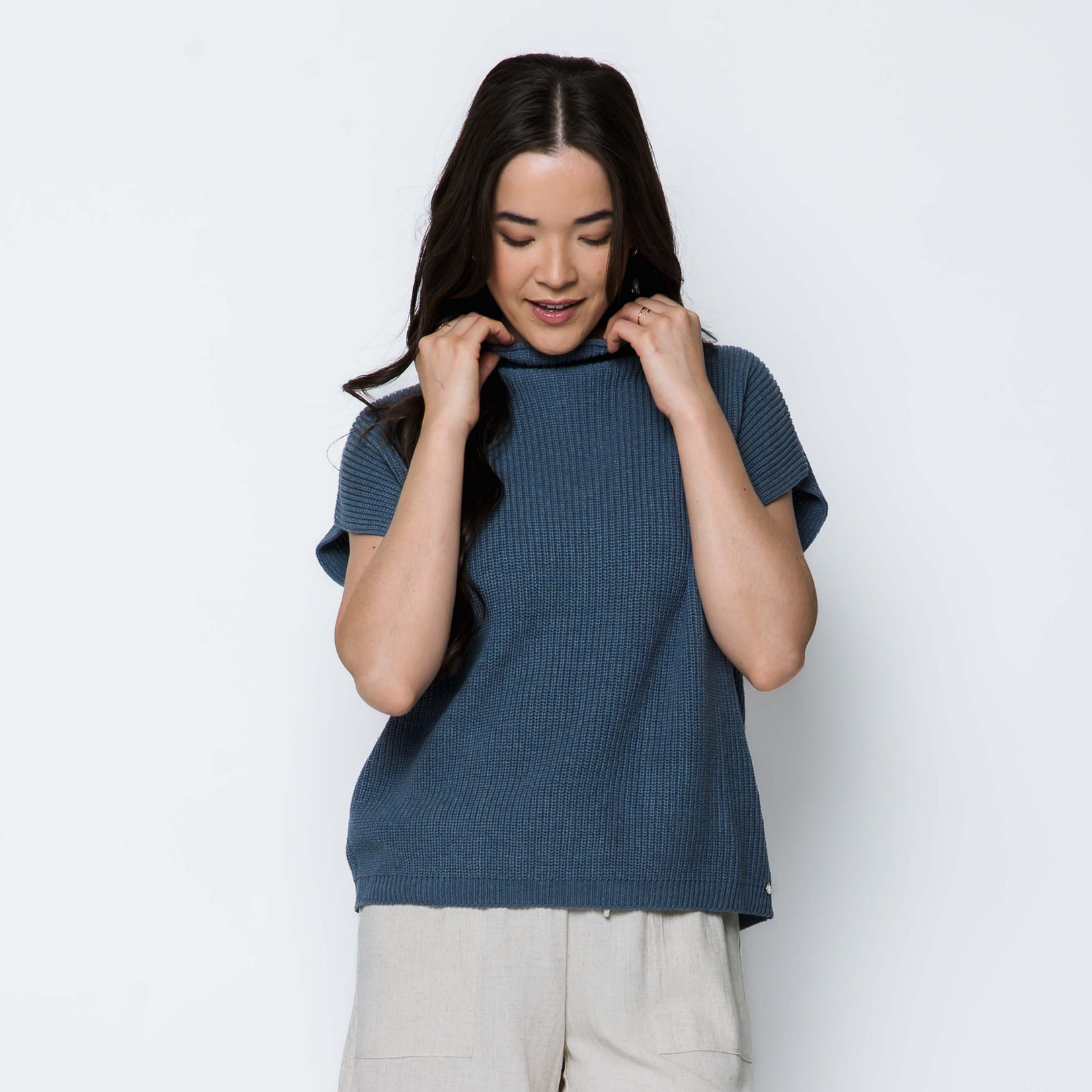 ORB Shawna Funnel Neck - Blue