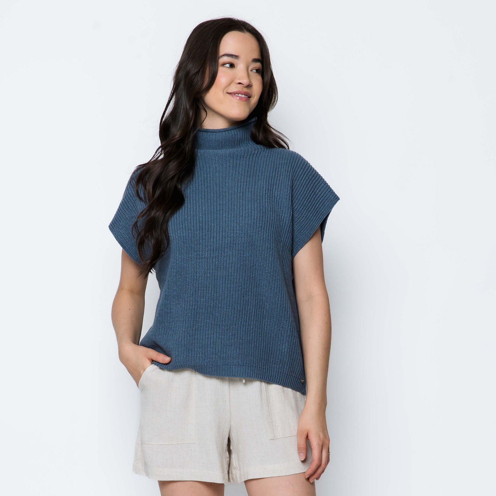 ORB Shawna Funnel Neck - Blue