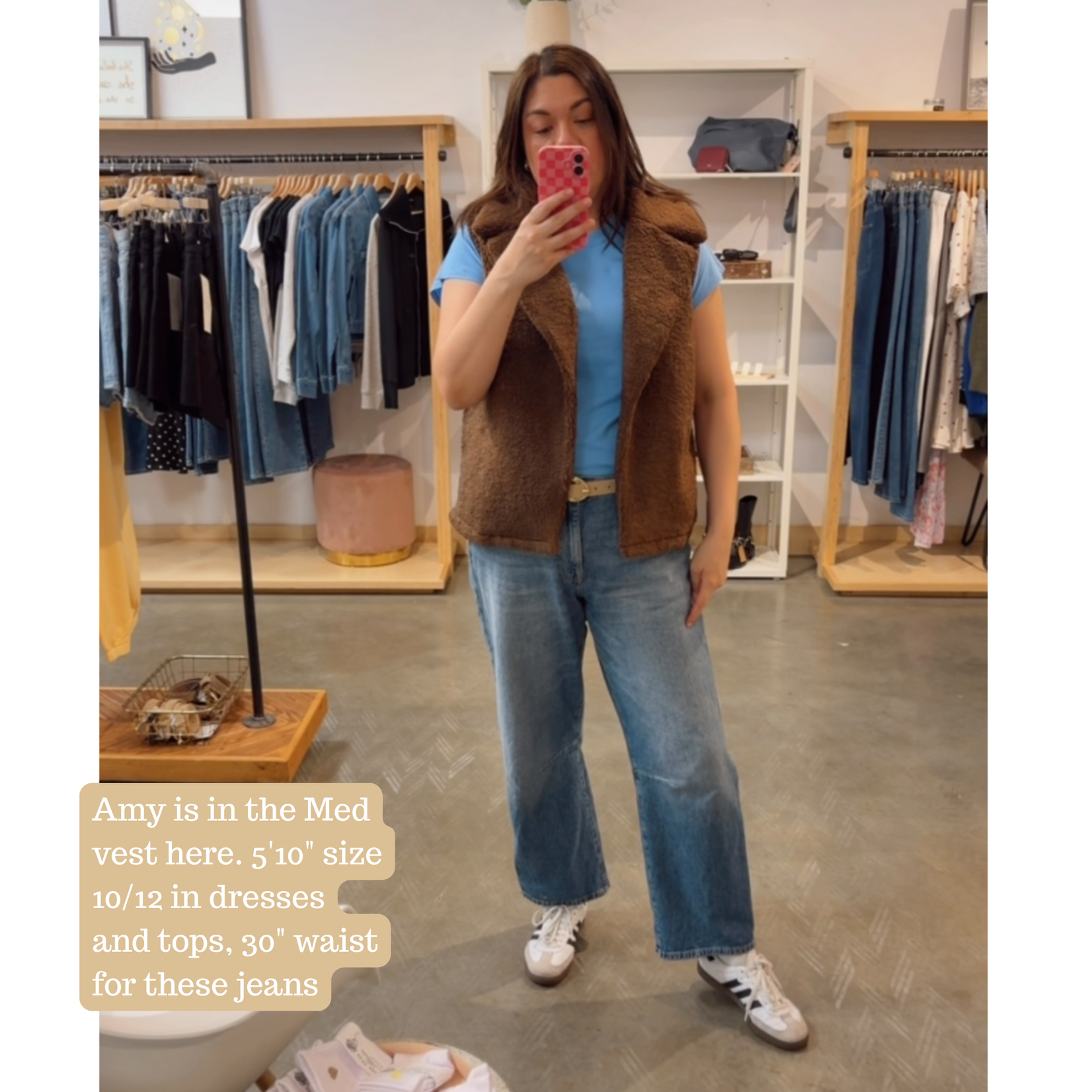 Molly Bracken Colby Teddy Vest - Chestnut