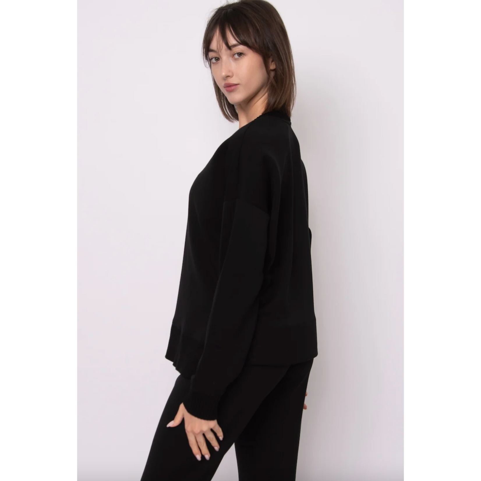 RD Style Viv Soft Knit V-Neck Pullover - Black