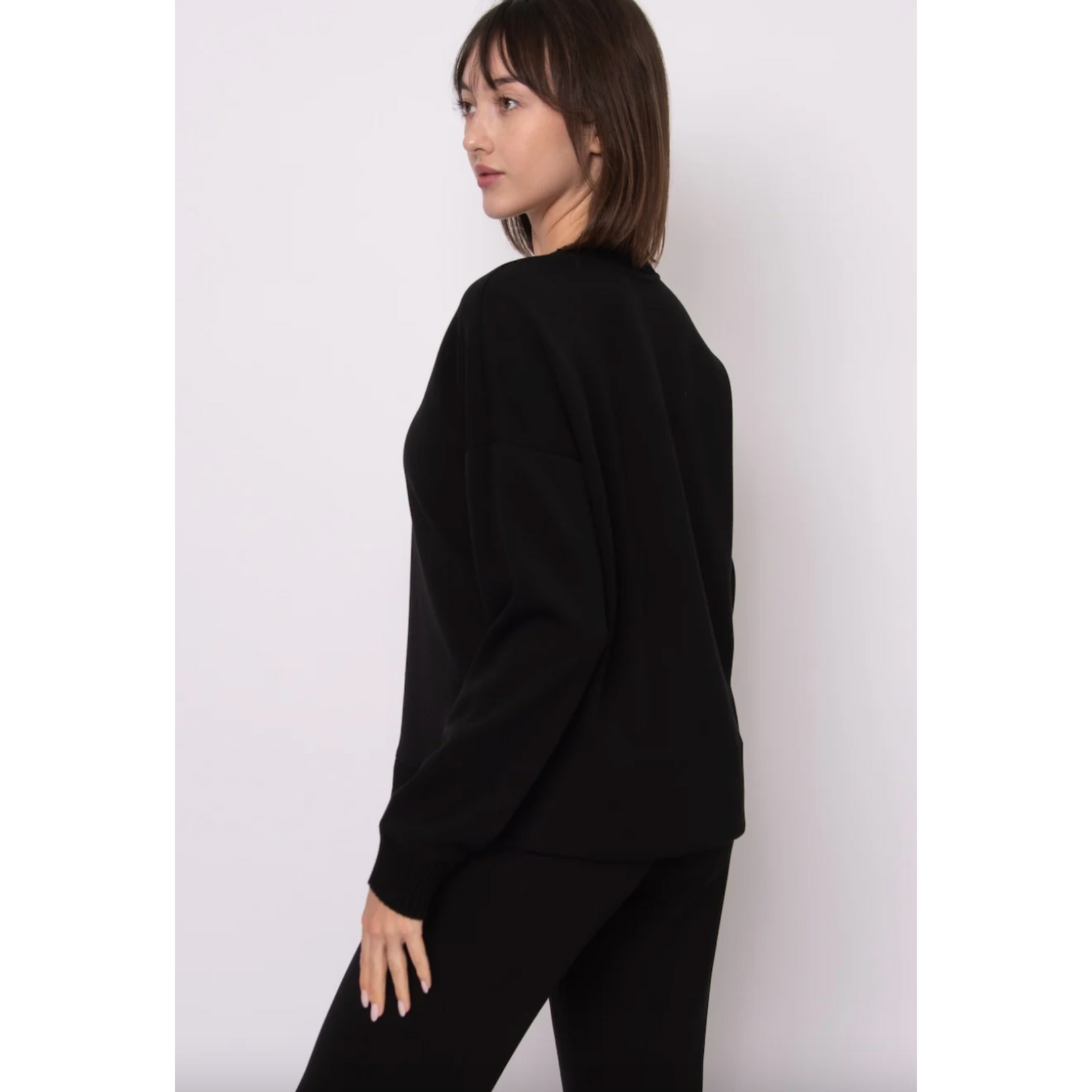 RD Style Viv Soft Knit V-Neck Pullover - Black