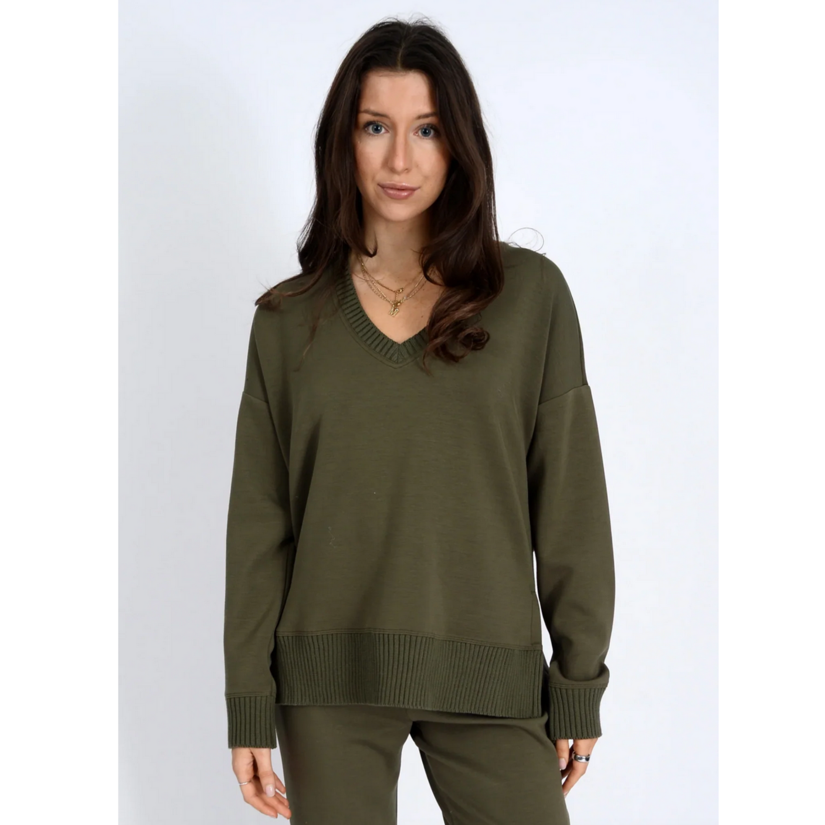 RD Style Viv Soft Knit V-Neck Pullover - Black