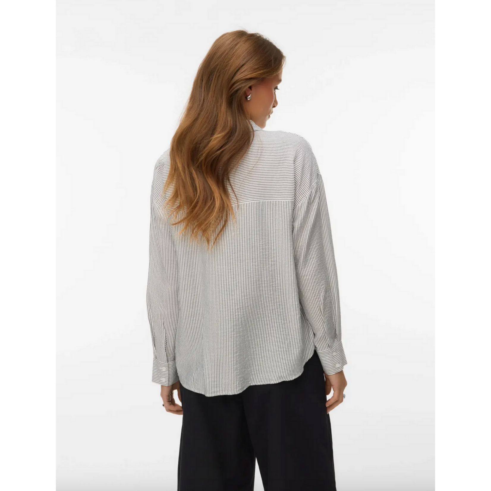 Vero Moda Nikko Stripe Button Up - Black Stripe