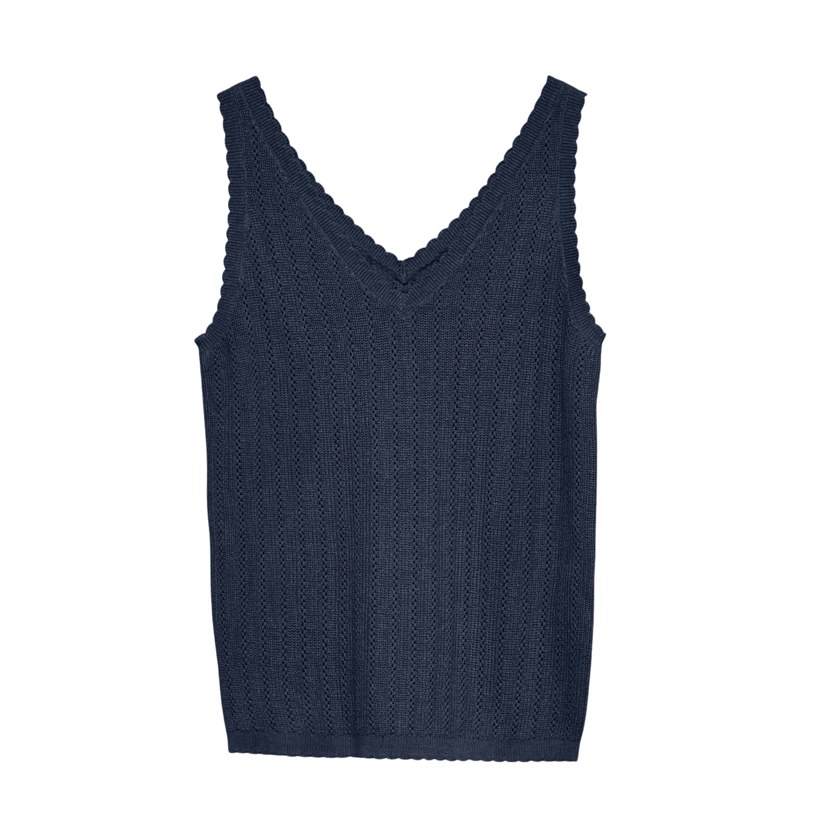 Vero Moda Goldie Pointelle Knit Tank - Navy