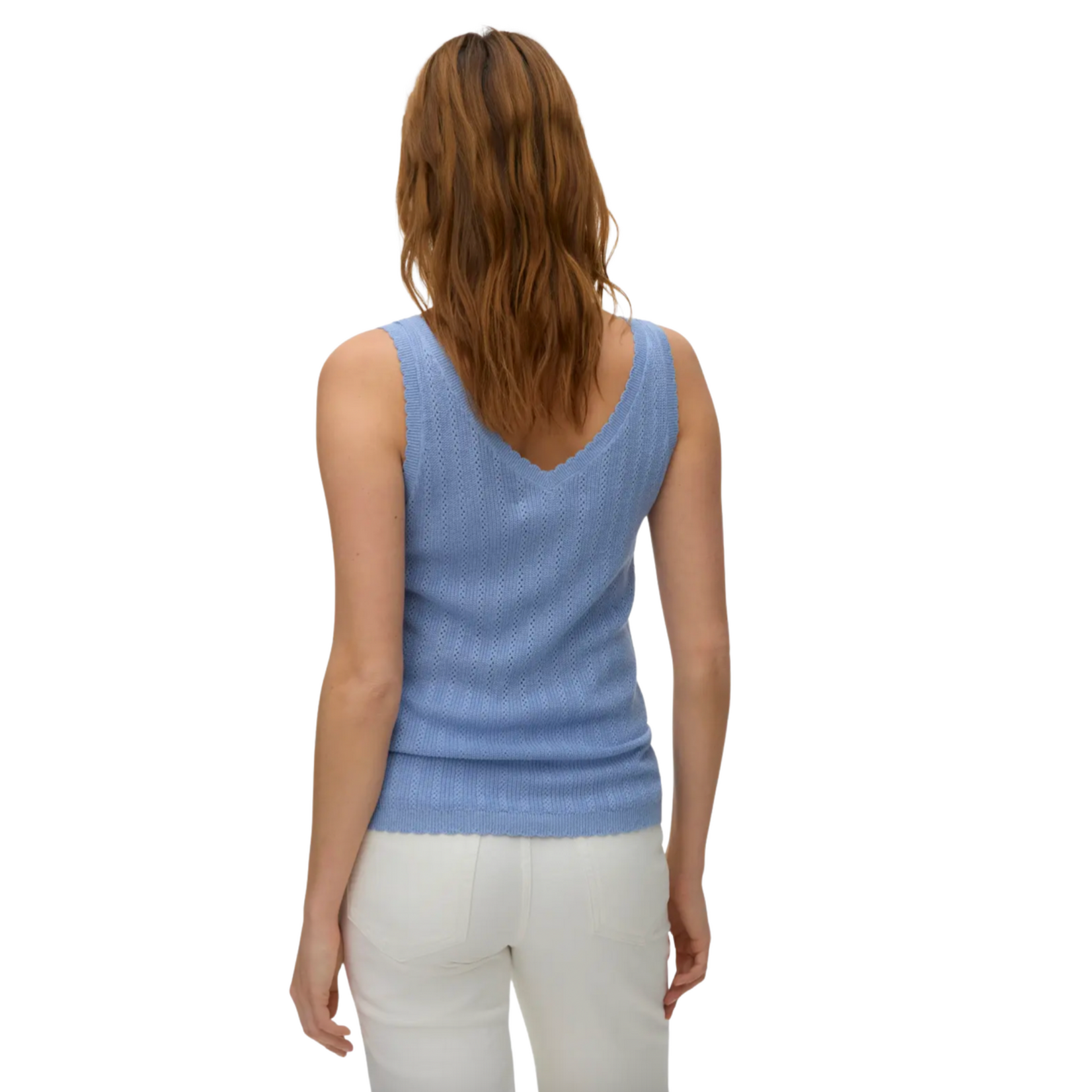 Vero Moda Goldie Pointelle Knit Tank - Blue