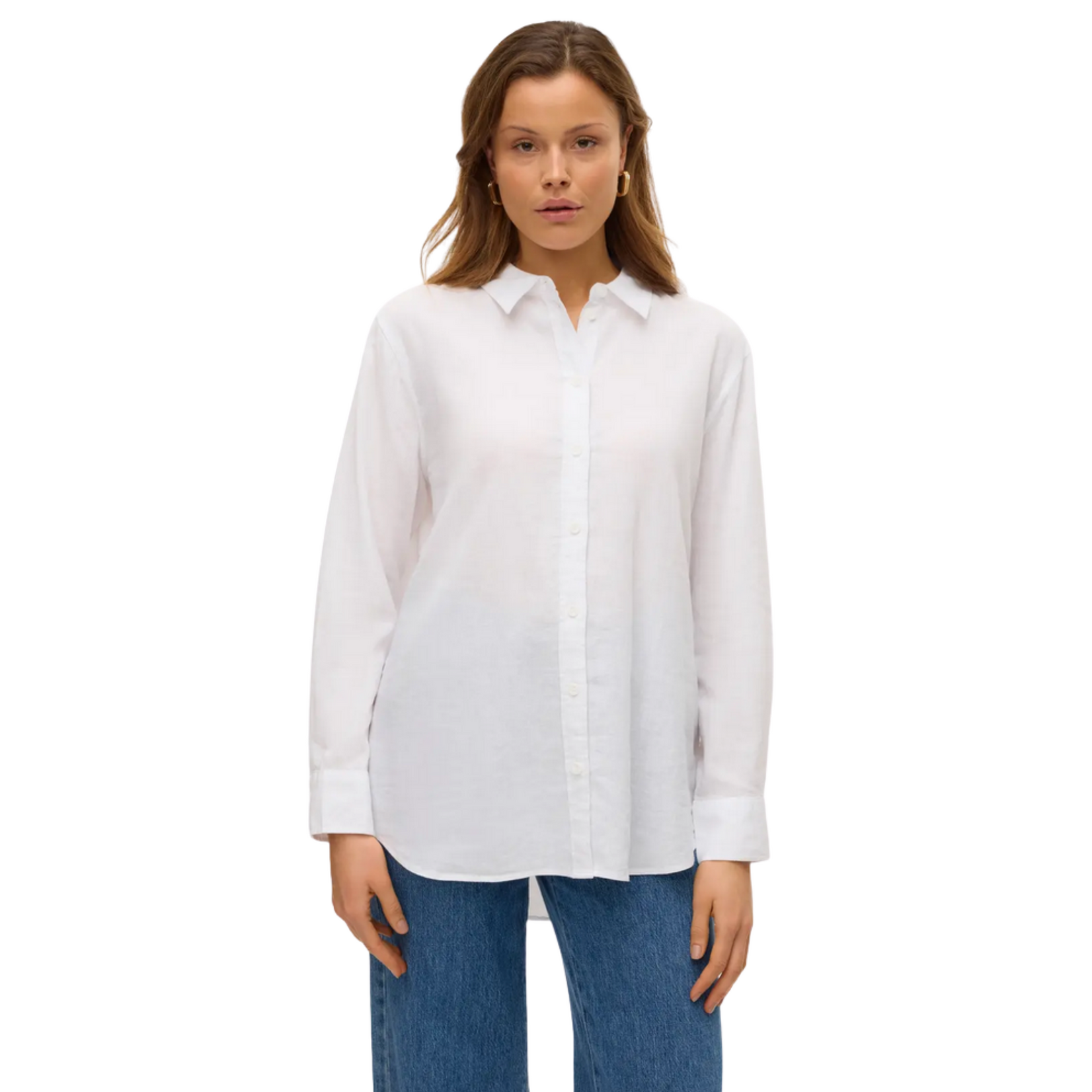 Vero Moda Luca Linen Button Up Shirt - SMALL