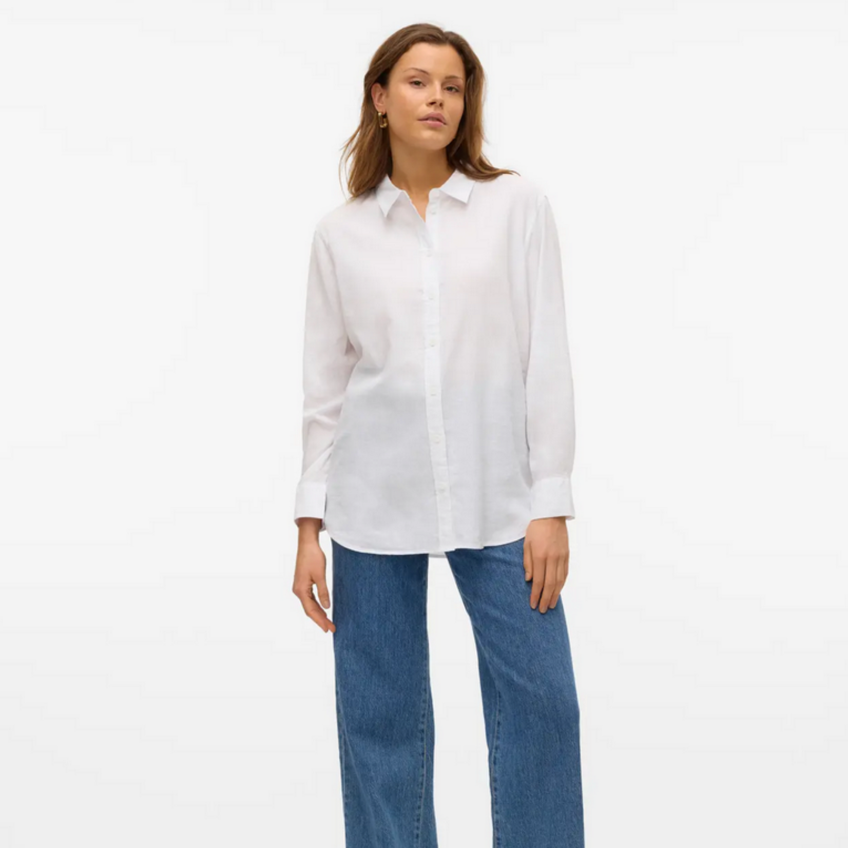 Vero Moda Luca Linen Button Up Shirt - SMALL