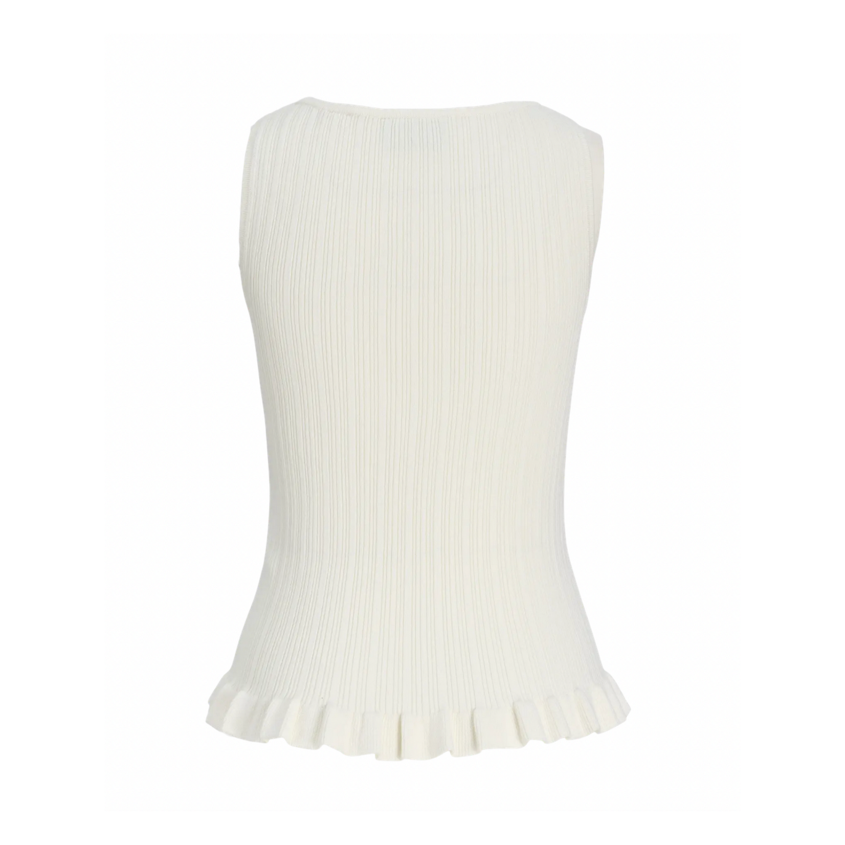 JJXX Naya Ruffle Knit Top - Vanilla