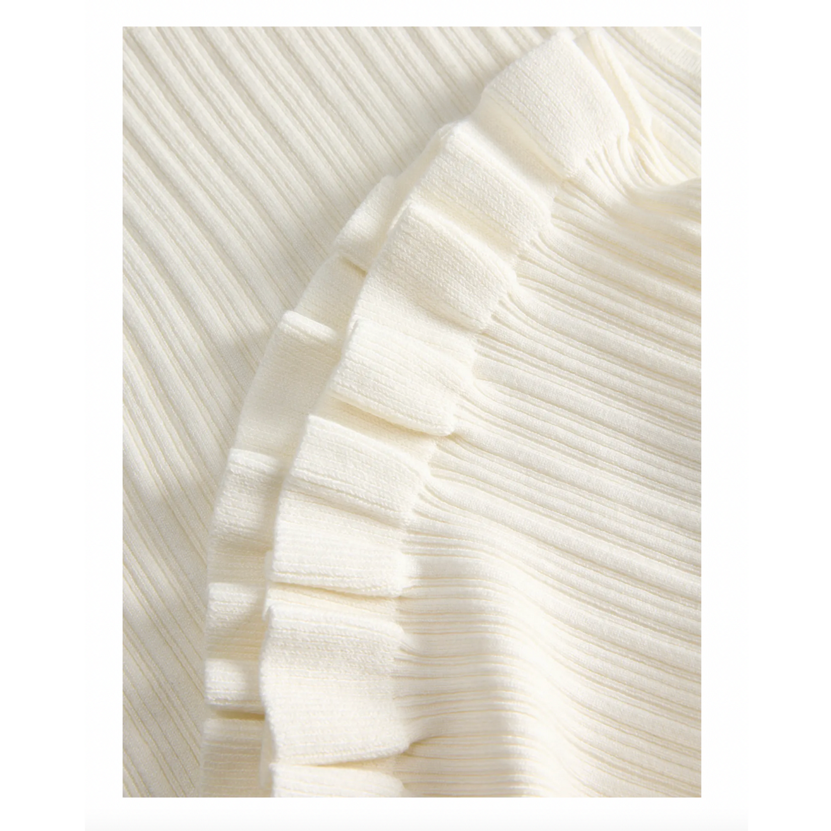 JJXX Naya Ruffle Knit Top - Vanilla