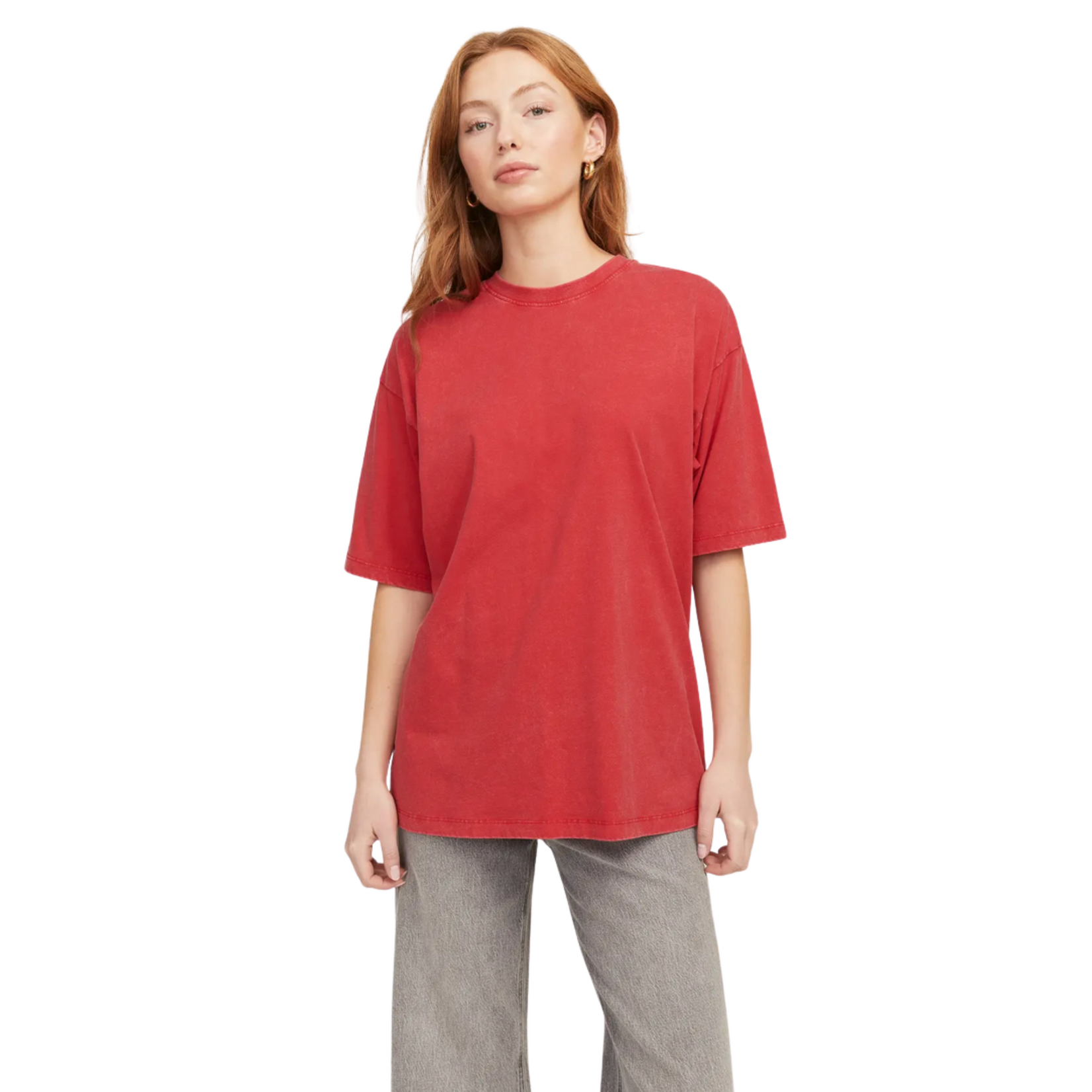 JJXX Andrea Loose Fit Tee - Washed Red