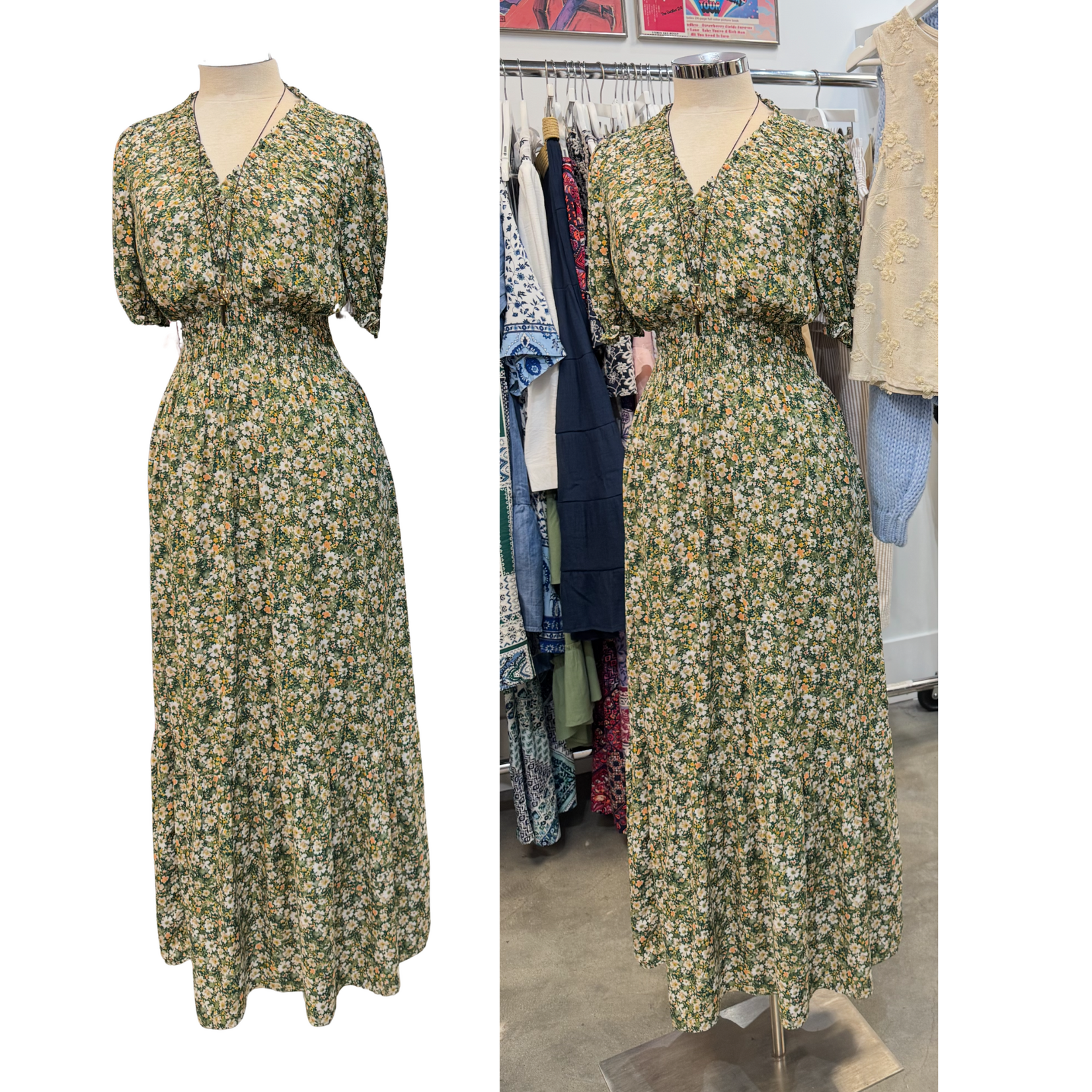 Apricot Cottage Garden Smock Dress