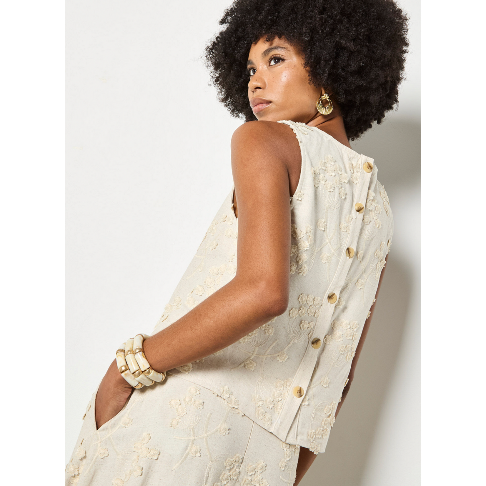 Apricot Bloom Embroidered Top