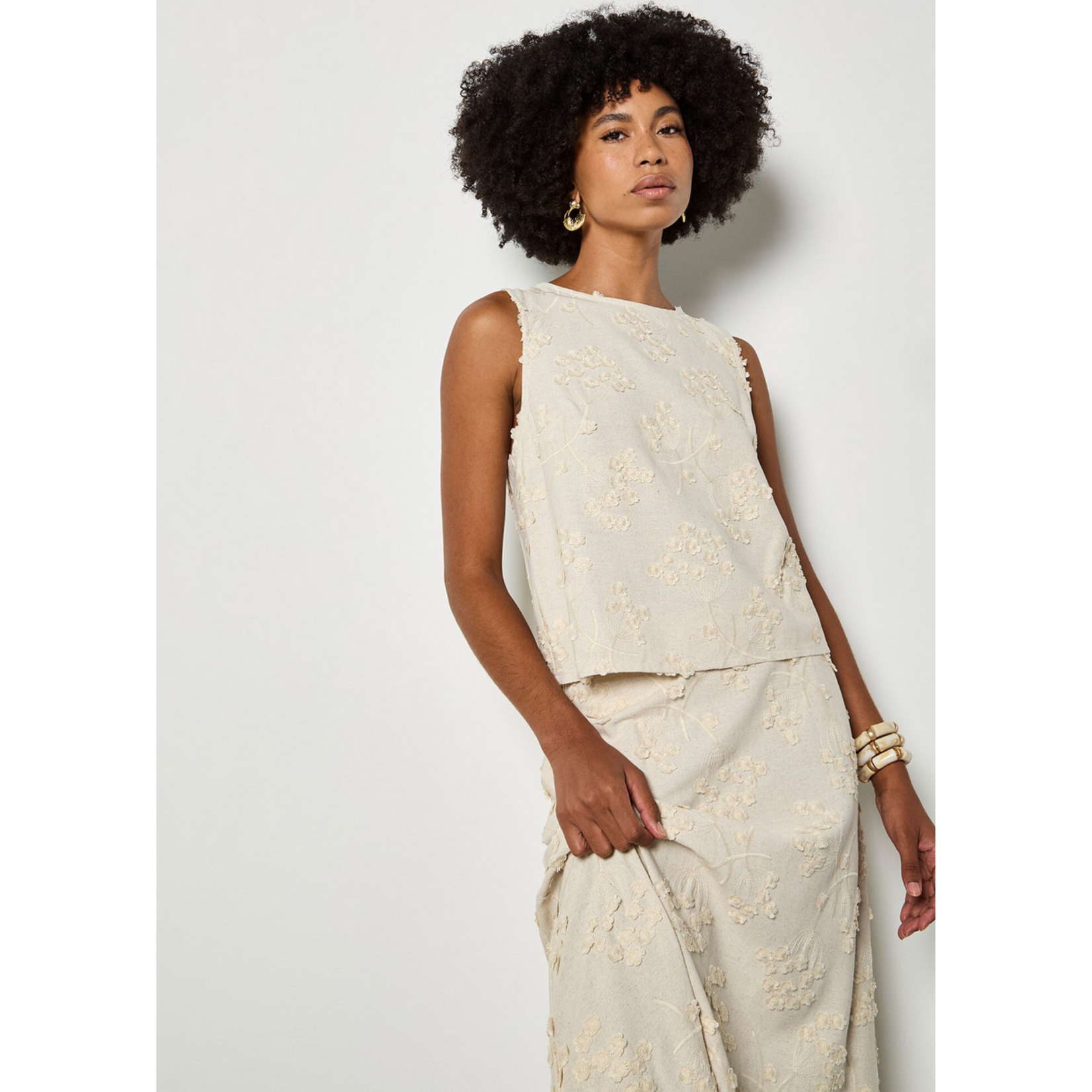 Apricot Bloom Embroidered Top