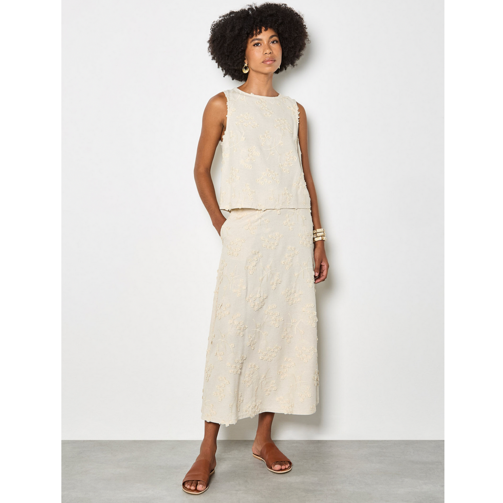 Apricot Bloom Embroidered Top