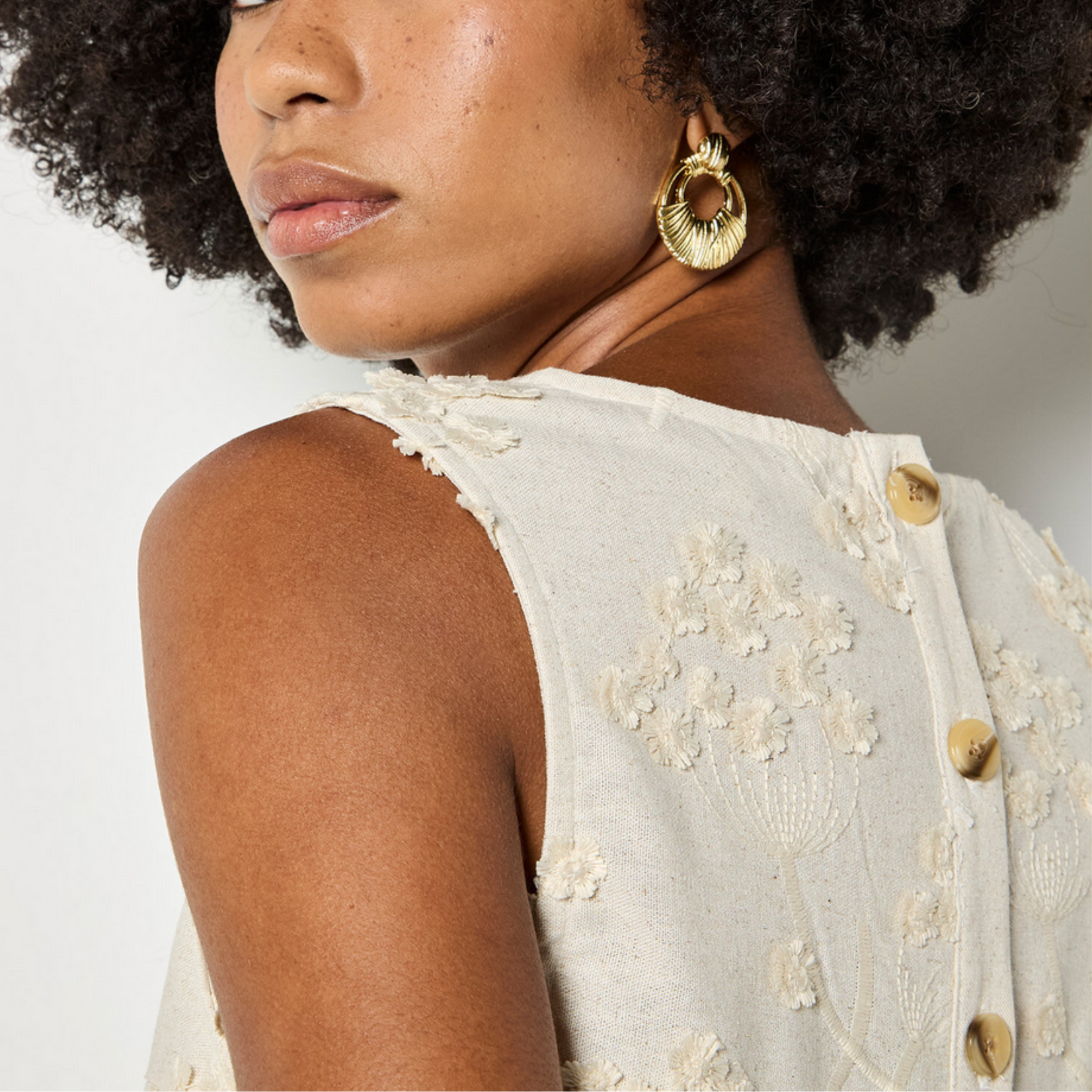 Apricot Bloom Embroidered Top