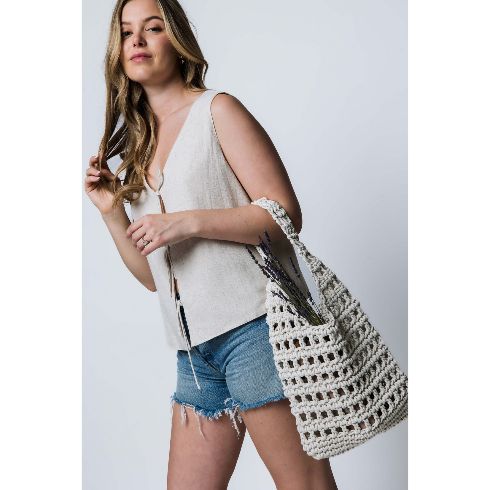 ORB Sammy Crochet Bag - White