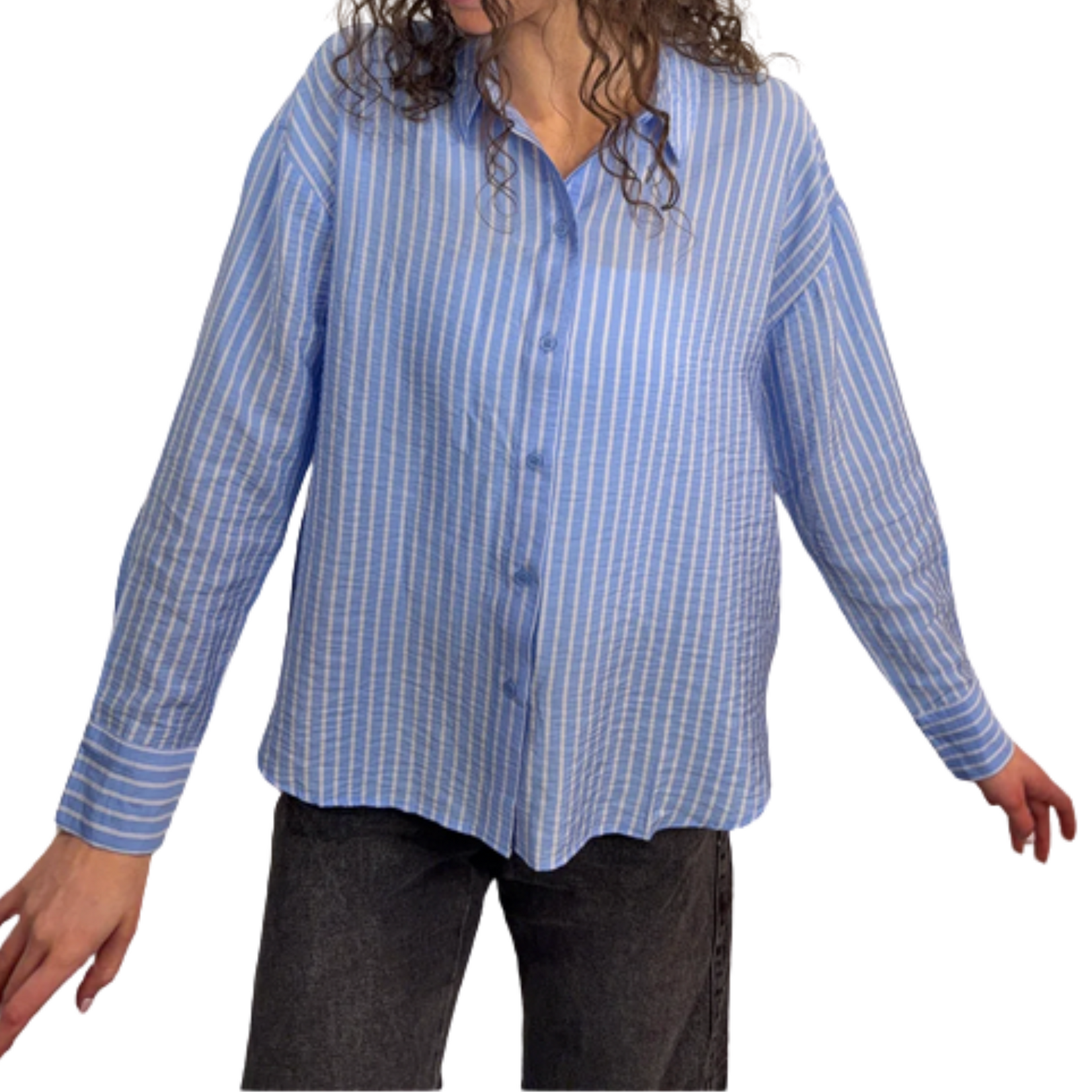 Vero Moda Nikko Stripe Button Up - Blue