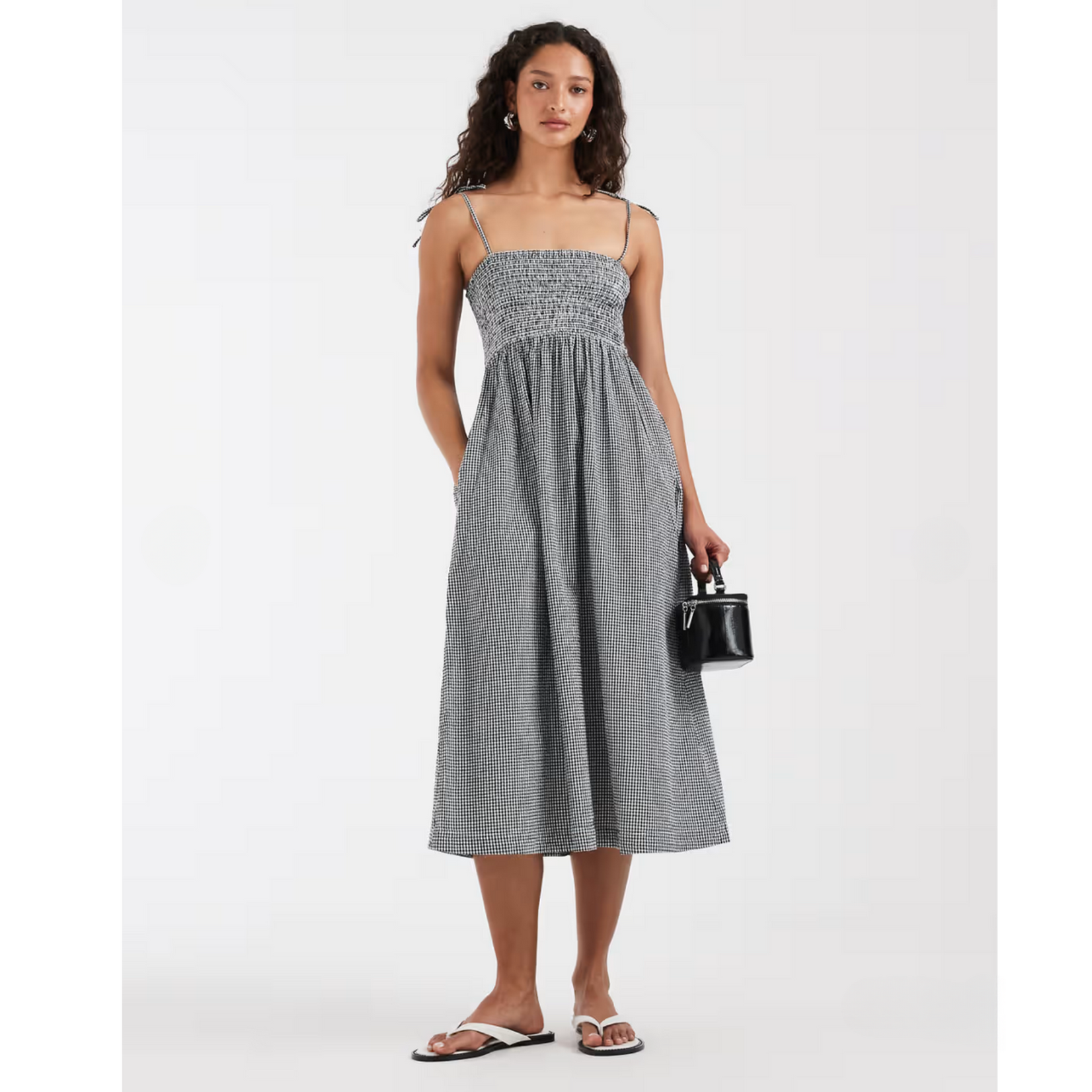 JJXX Livia Gingham Smocked Dress