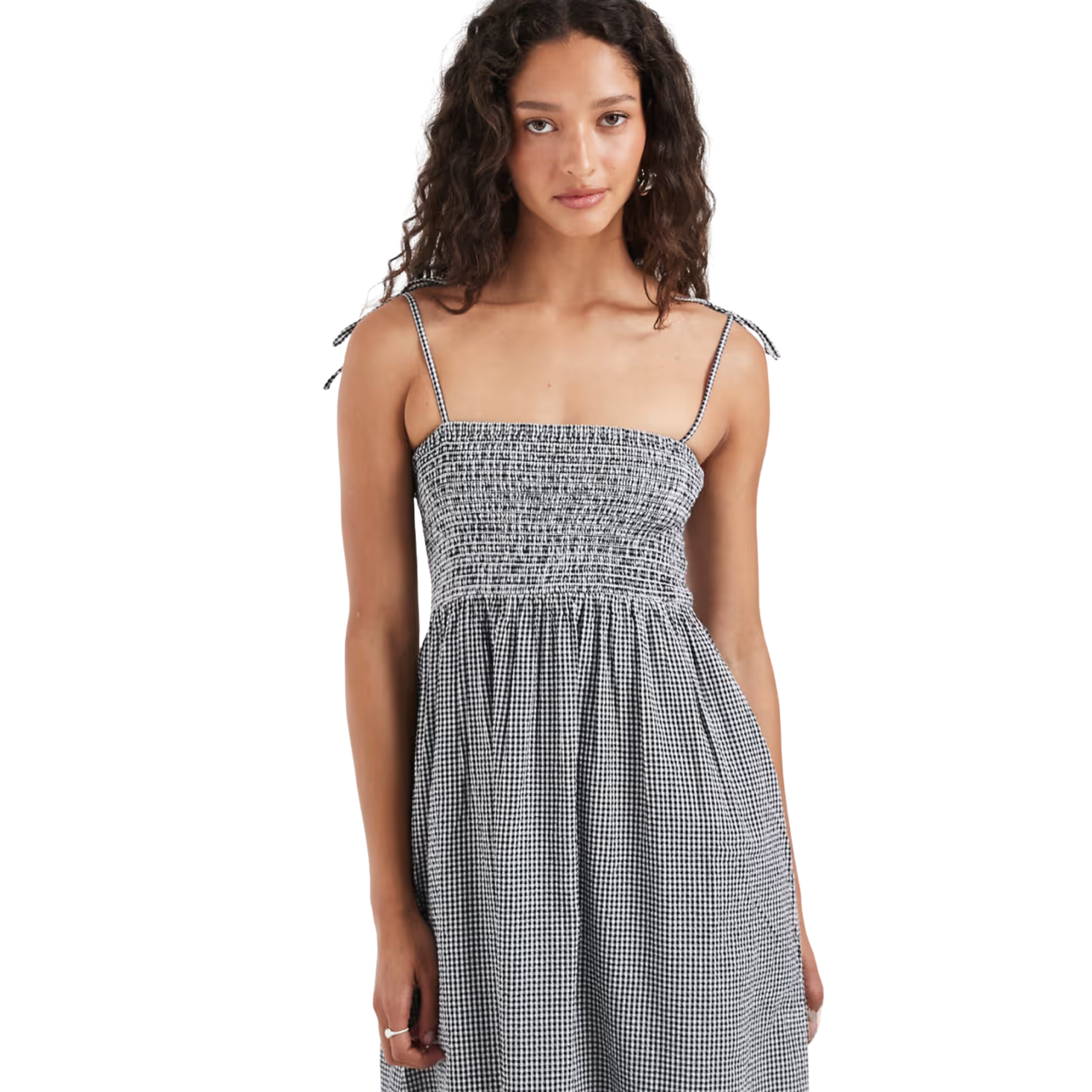 JJXX Livia Gingham Smocked Dress
