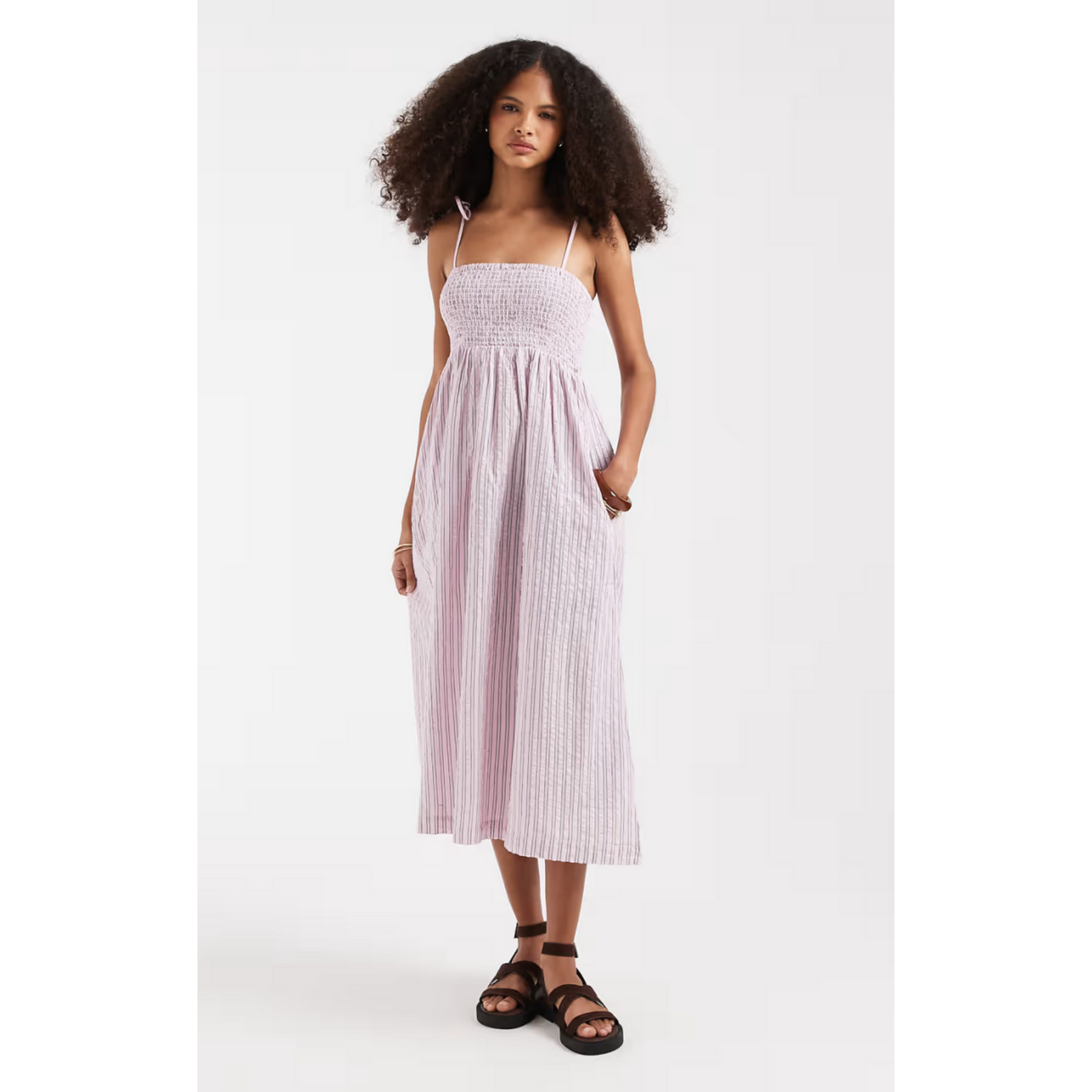 JJXX Peony Seersucker Smock Dress