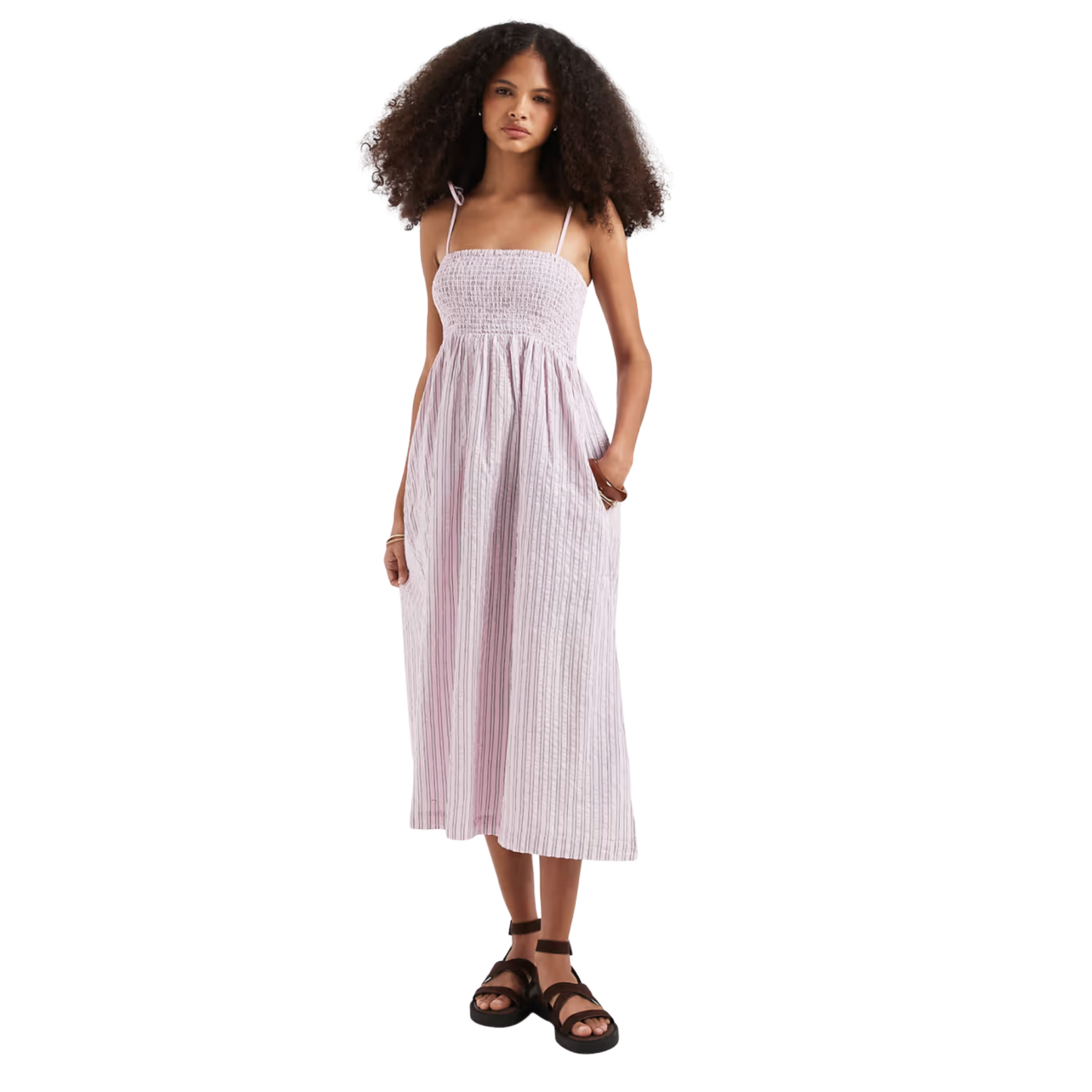 JJXX Peony Seersucker Smock Dress