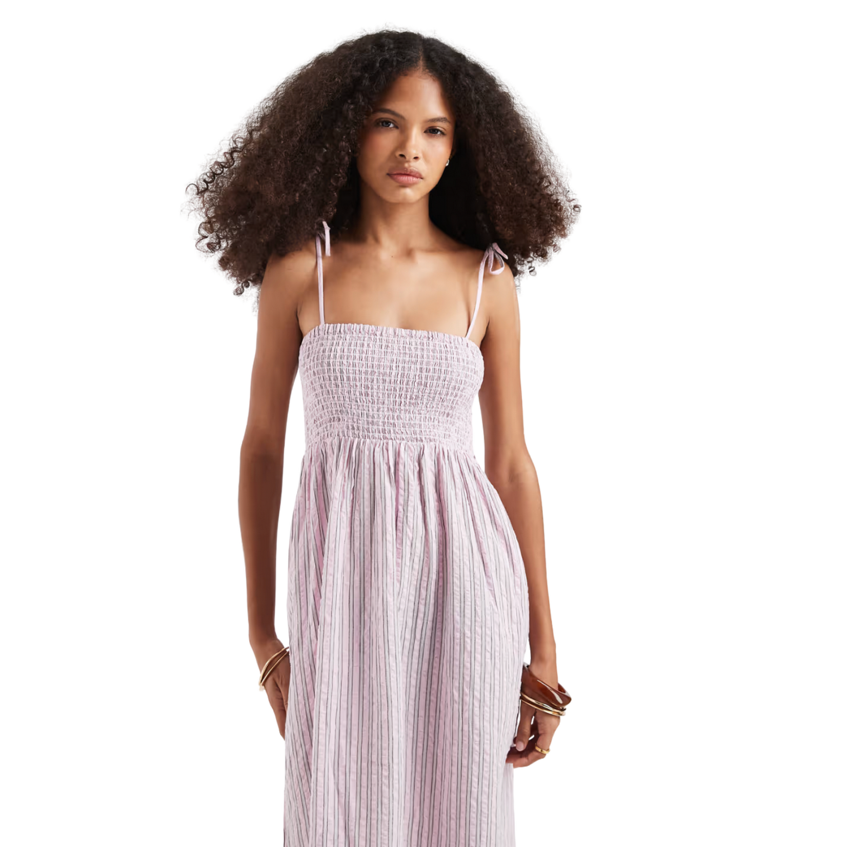 JJXX Peony Seersucker Smock Dress