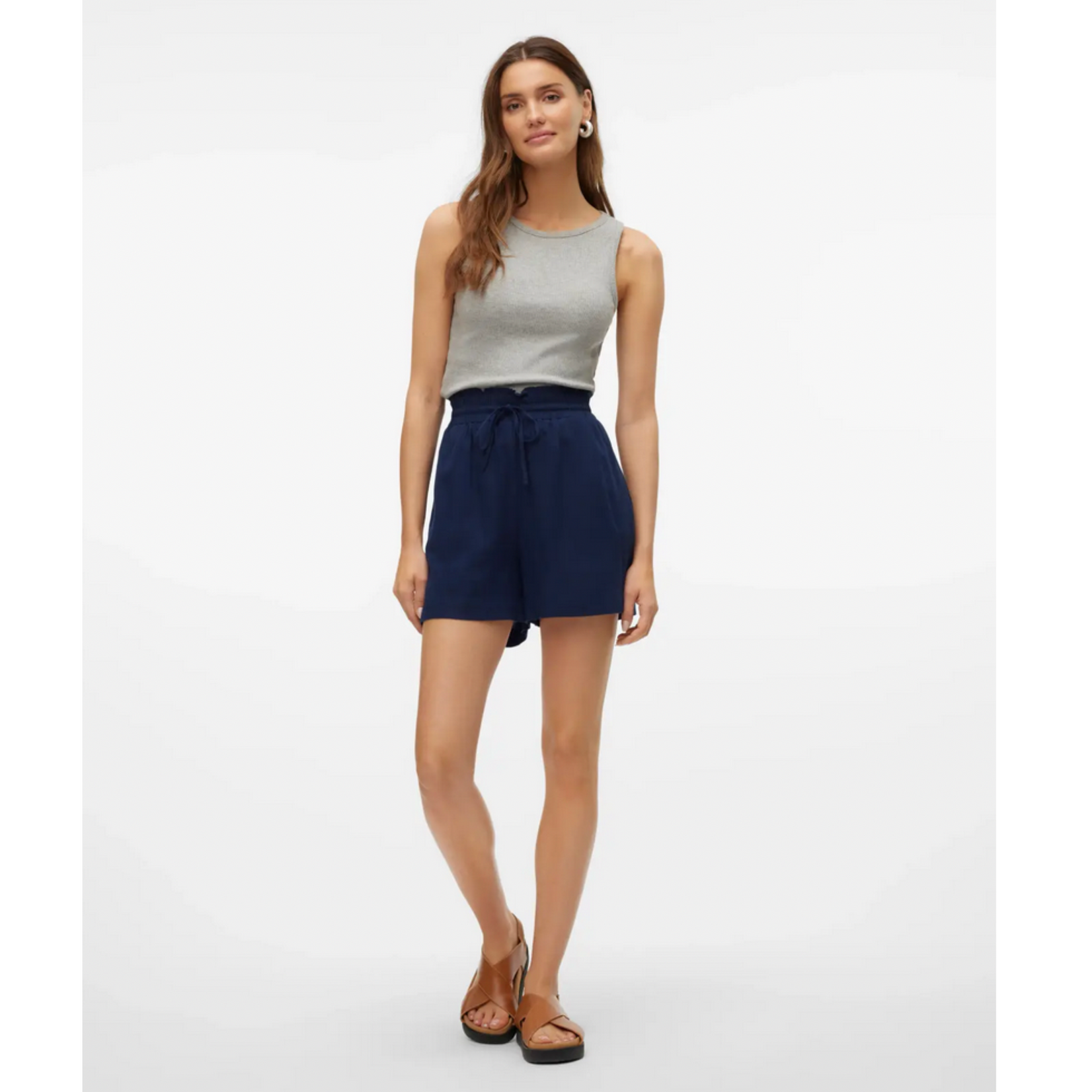 Vero Moda Isla Drawstring Shorts - Navy