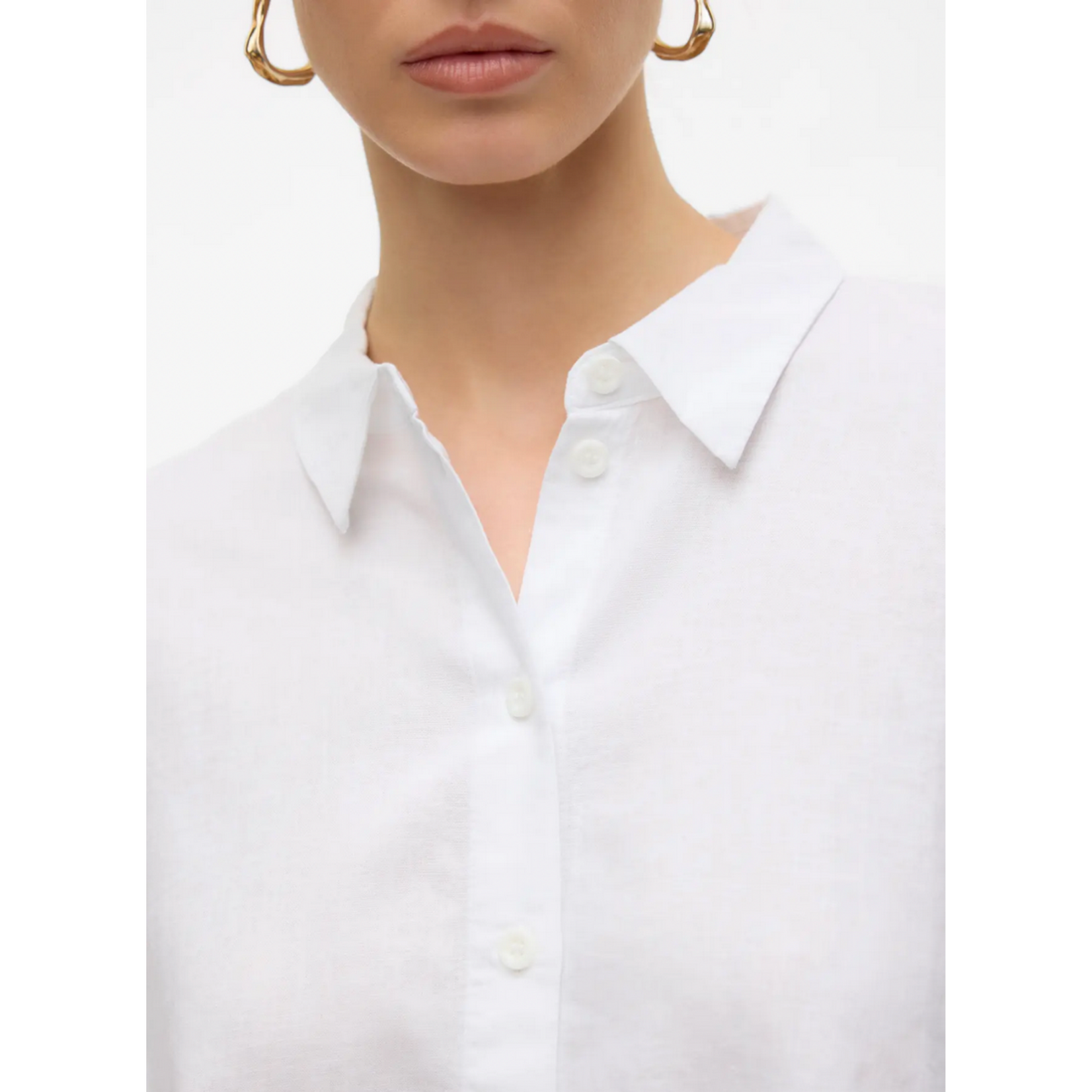 Vero Moda Cali SS Linen Top - Snow White