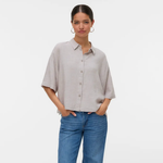 Vero Moda Cali SS Linen Top - Moon Rock