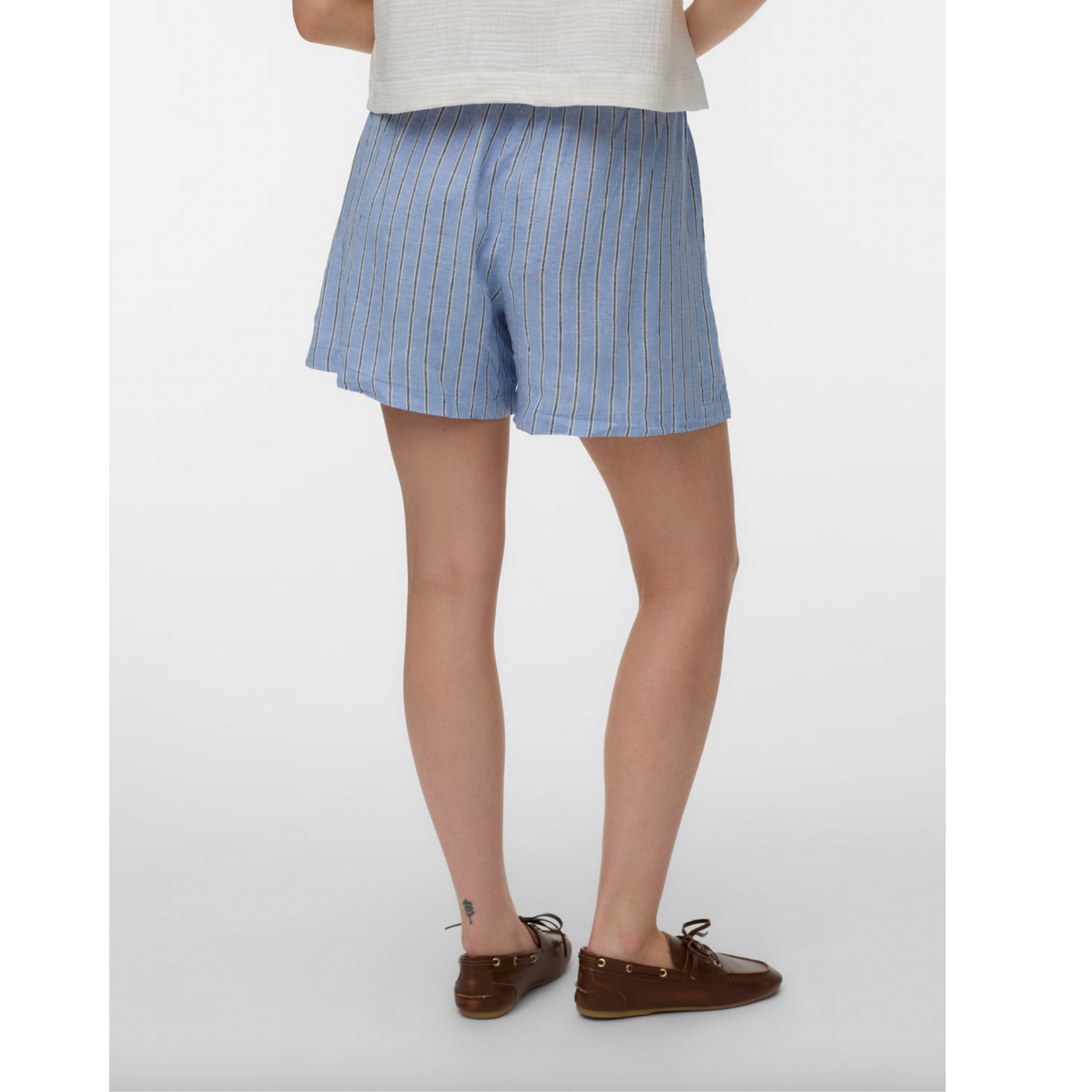 Vero Moda Cali Linen Shorts - Blue Stripe