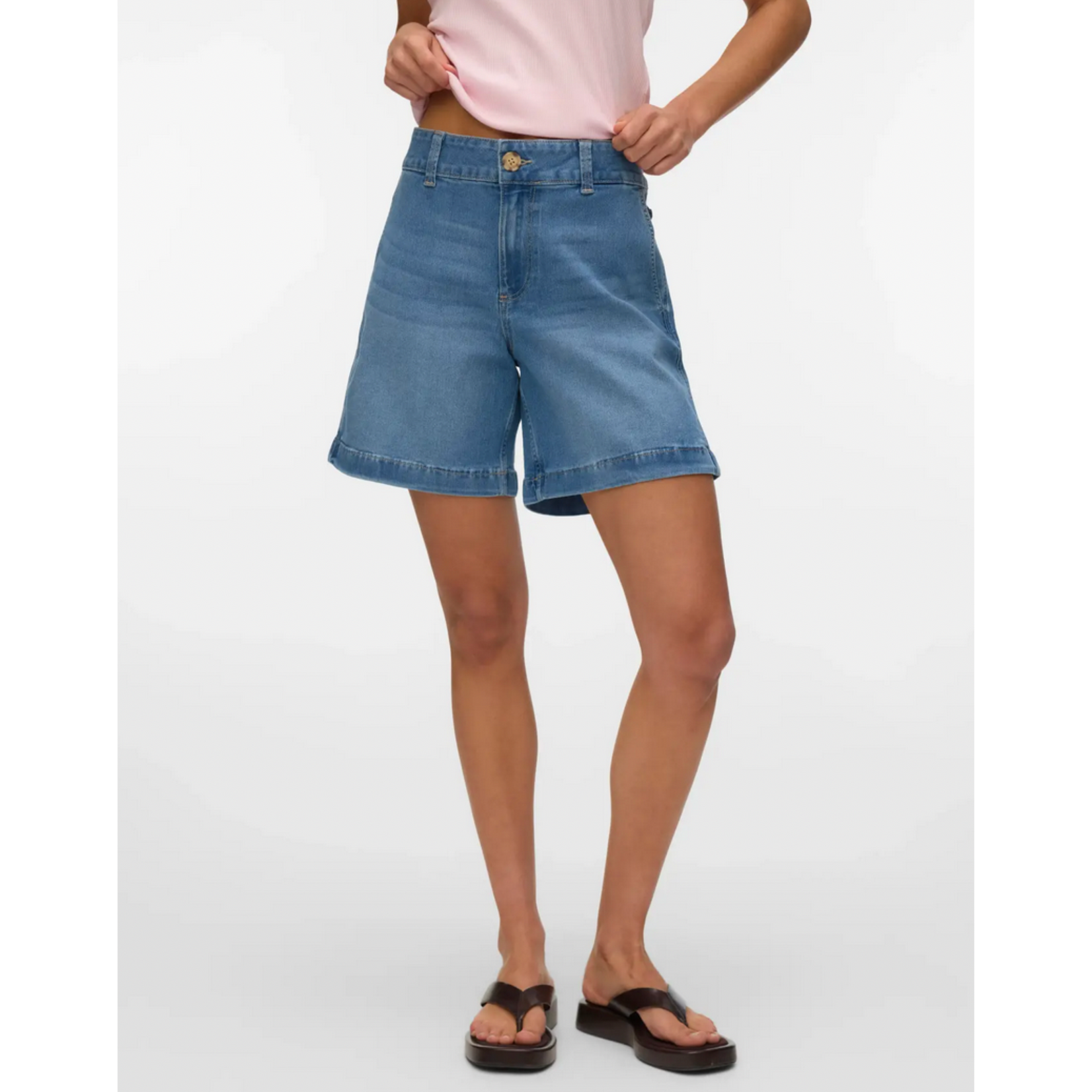 Vero Moda Polly Mid Rise Denim Shorts