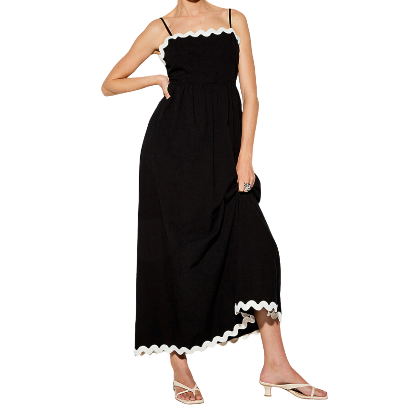Vero Moda Savannah Scalloped Dress - Black