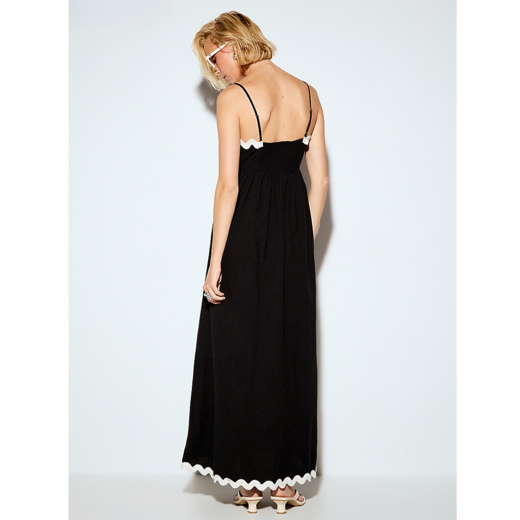Vero Moda Savannah Scalloped Dress - Black