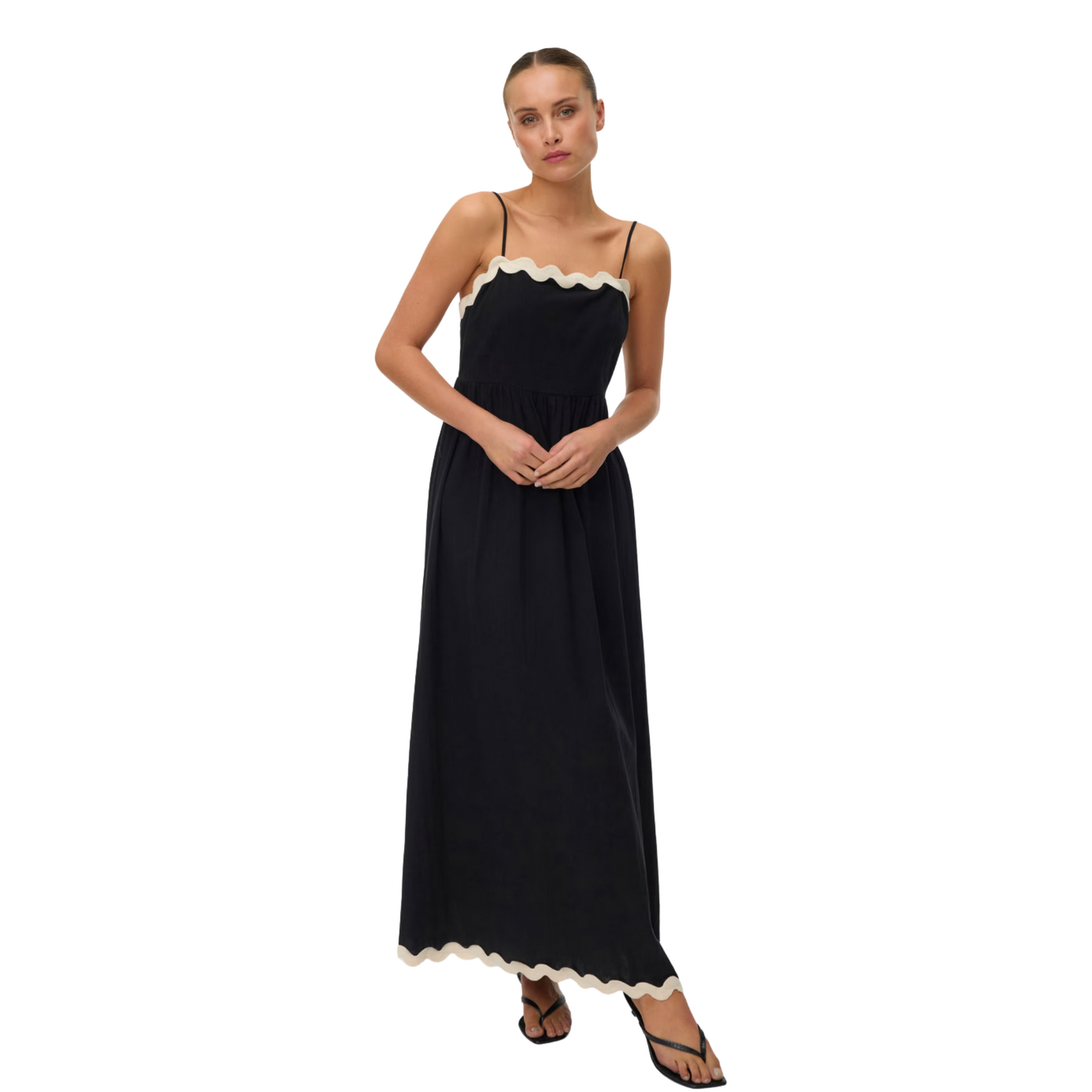 Vero Moda Savannah Scalloped Dress - Black