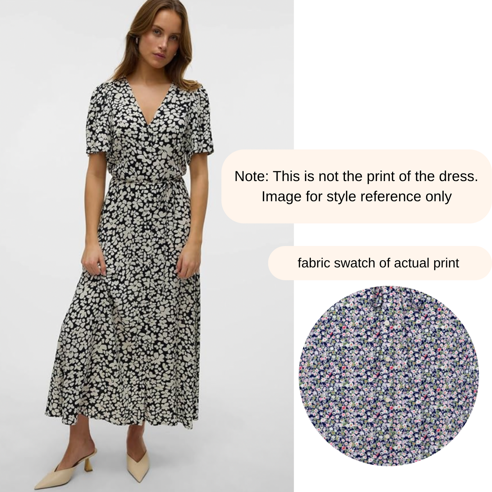 Vero Moda Laine Ditsy Floral Midi Dress