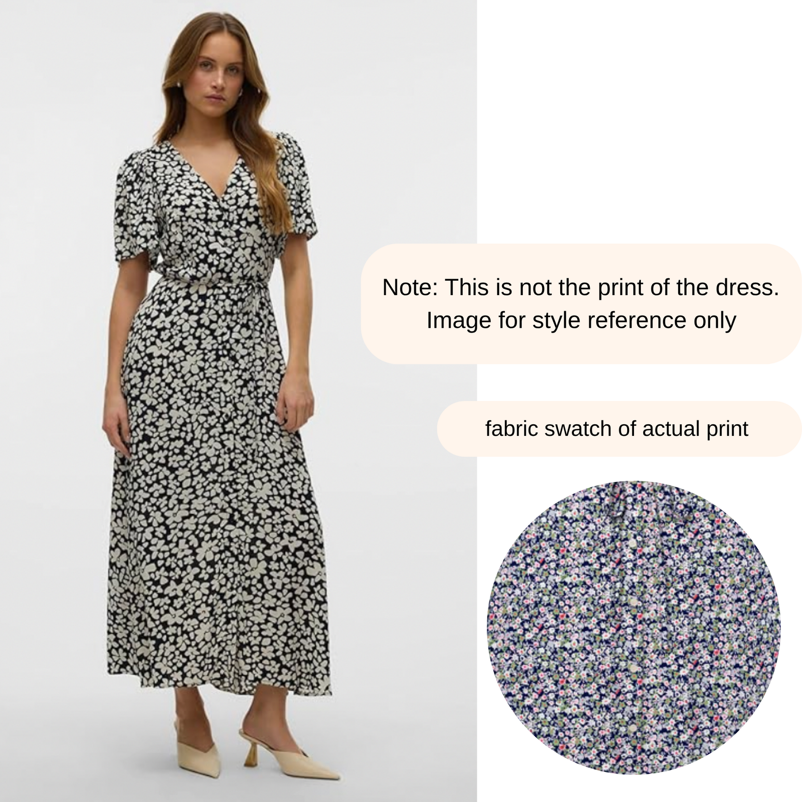 Vero Moda Laine Ditsy Floral Midi Dress