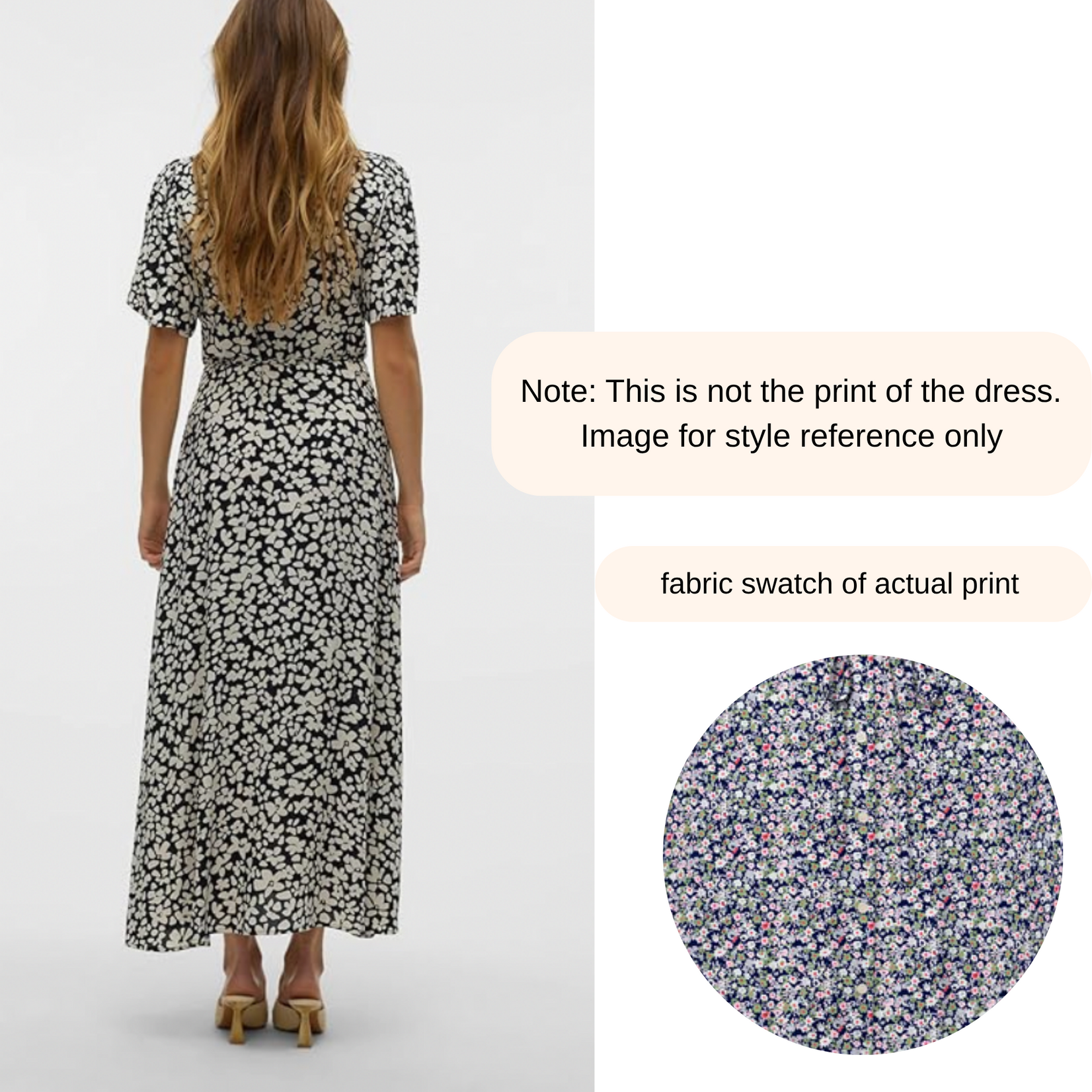 Vero Moda Laine Ditsy Floral Midi Dress