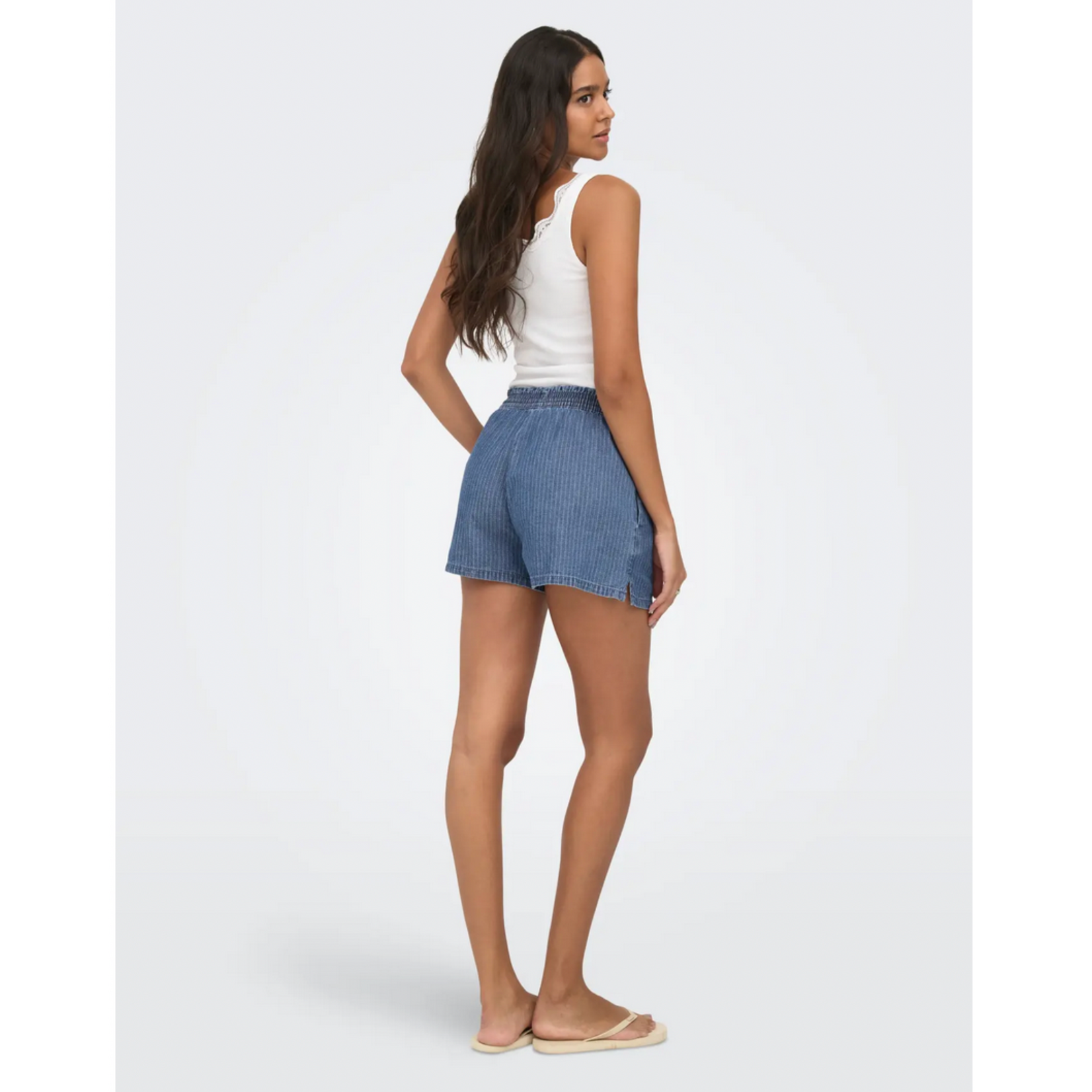 Only Kitt Striped Denim Shorts