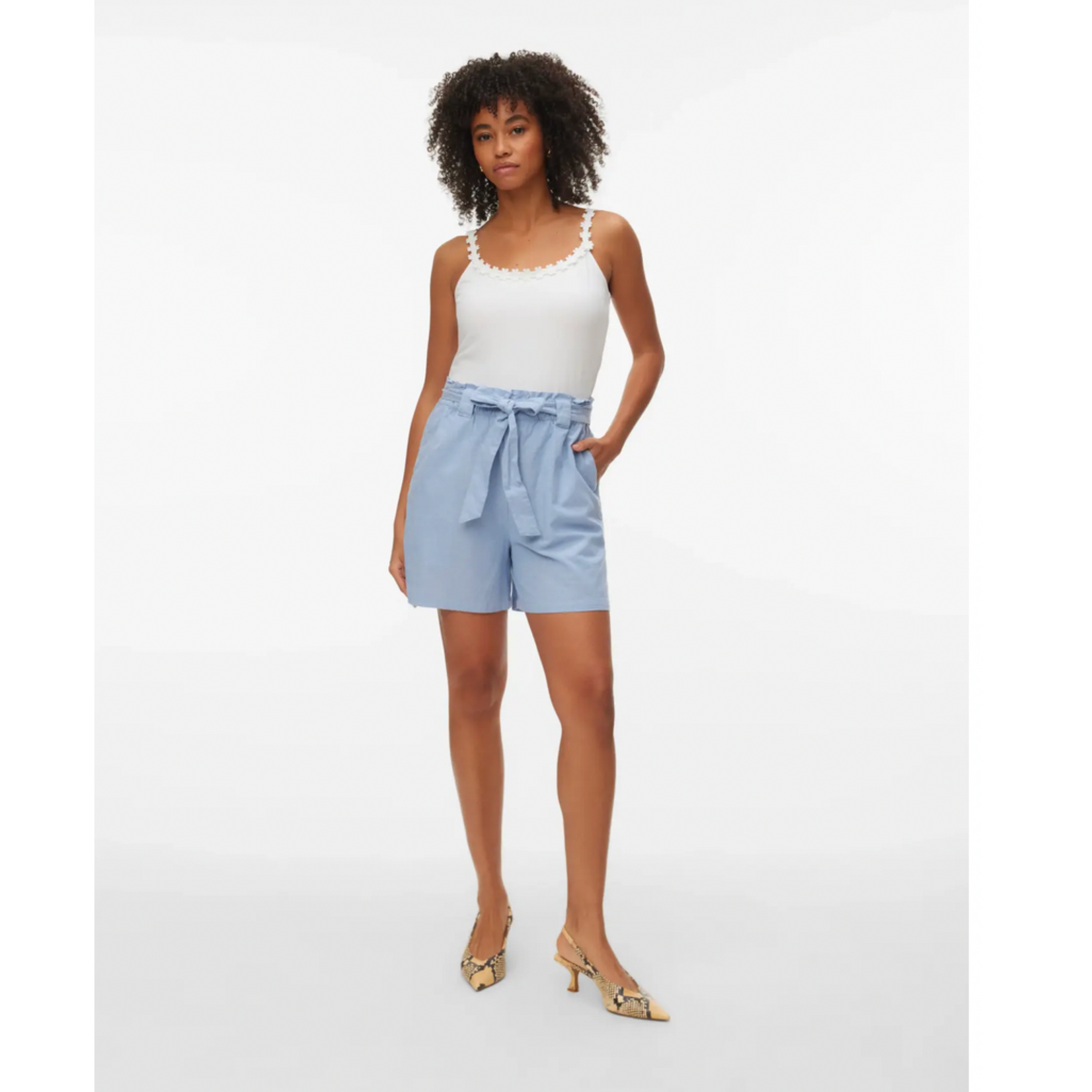 Vero Moda Daisy Trim Tank - White