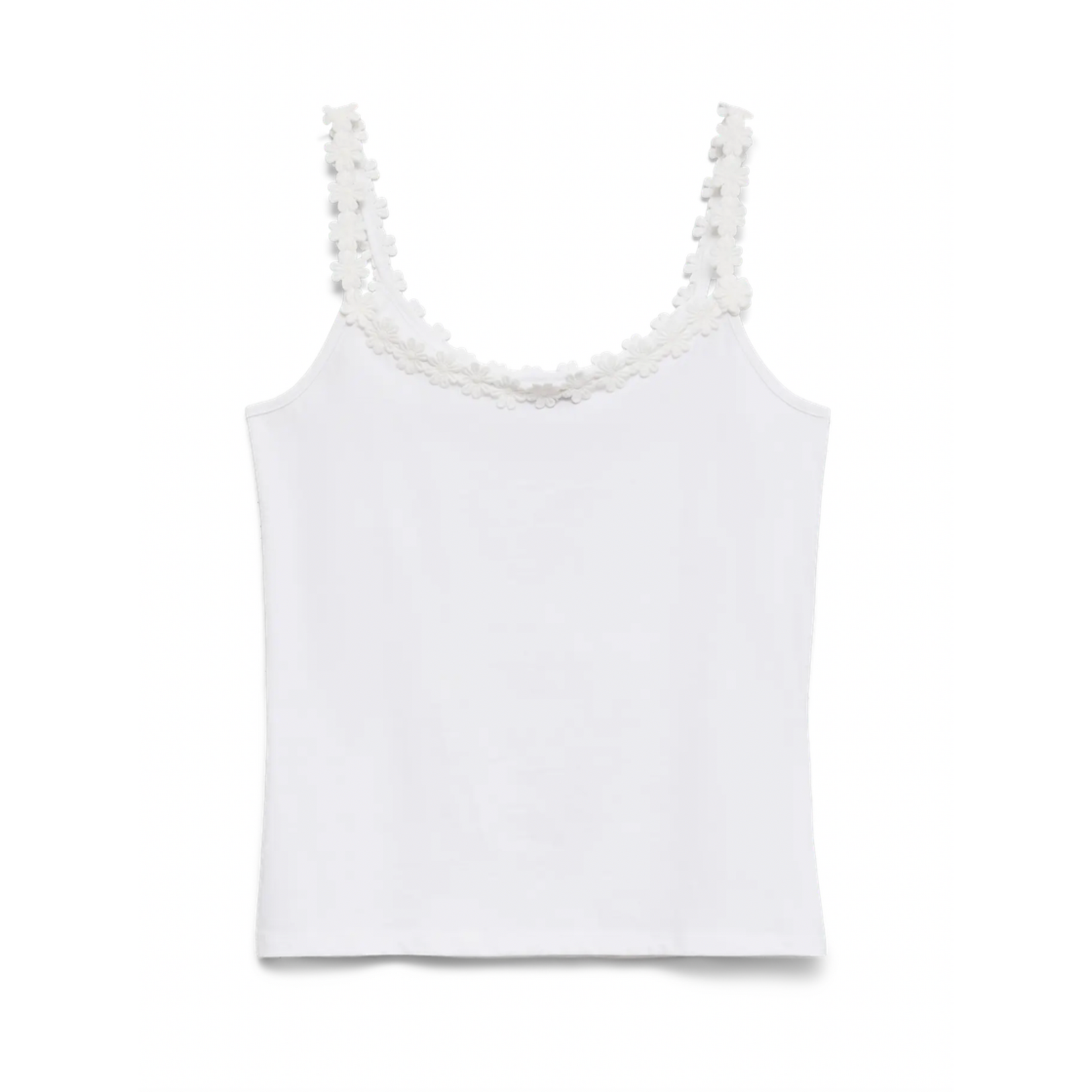 Vero Moda Daisy Trim Tank - White