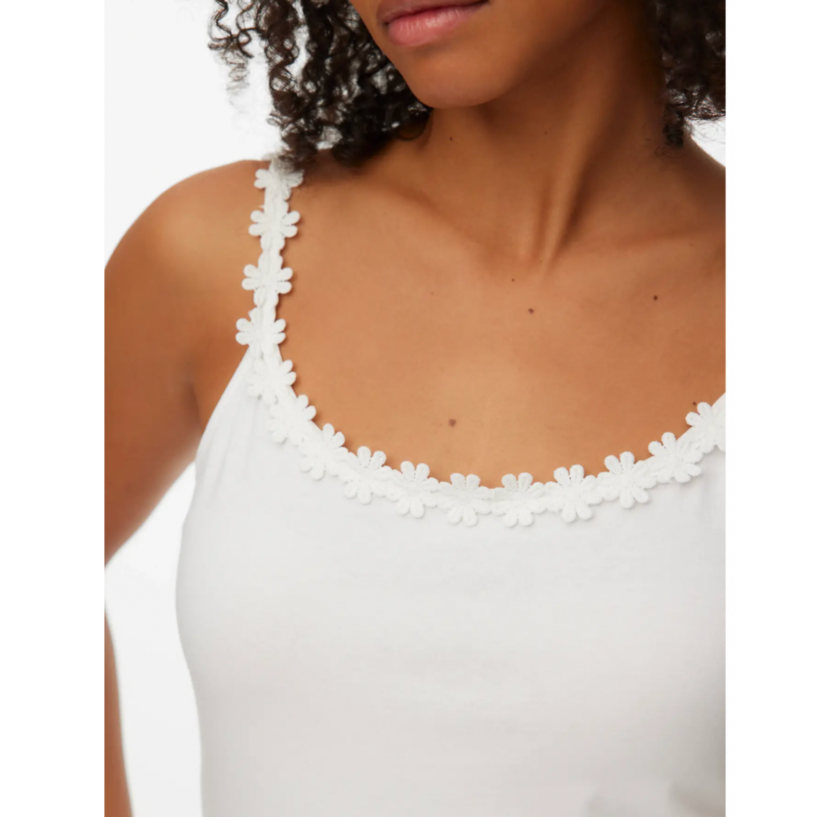 Vero Moda Daisy Trim Tank - White