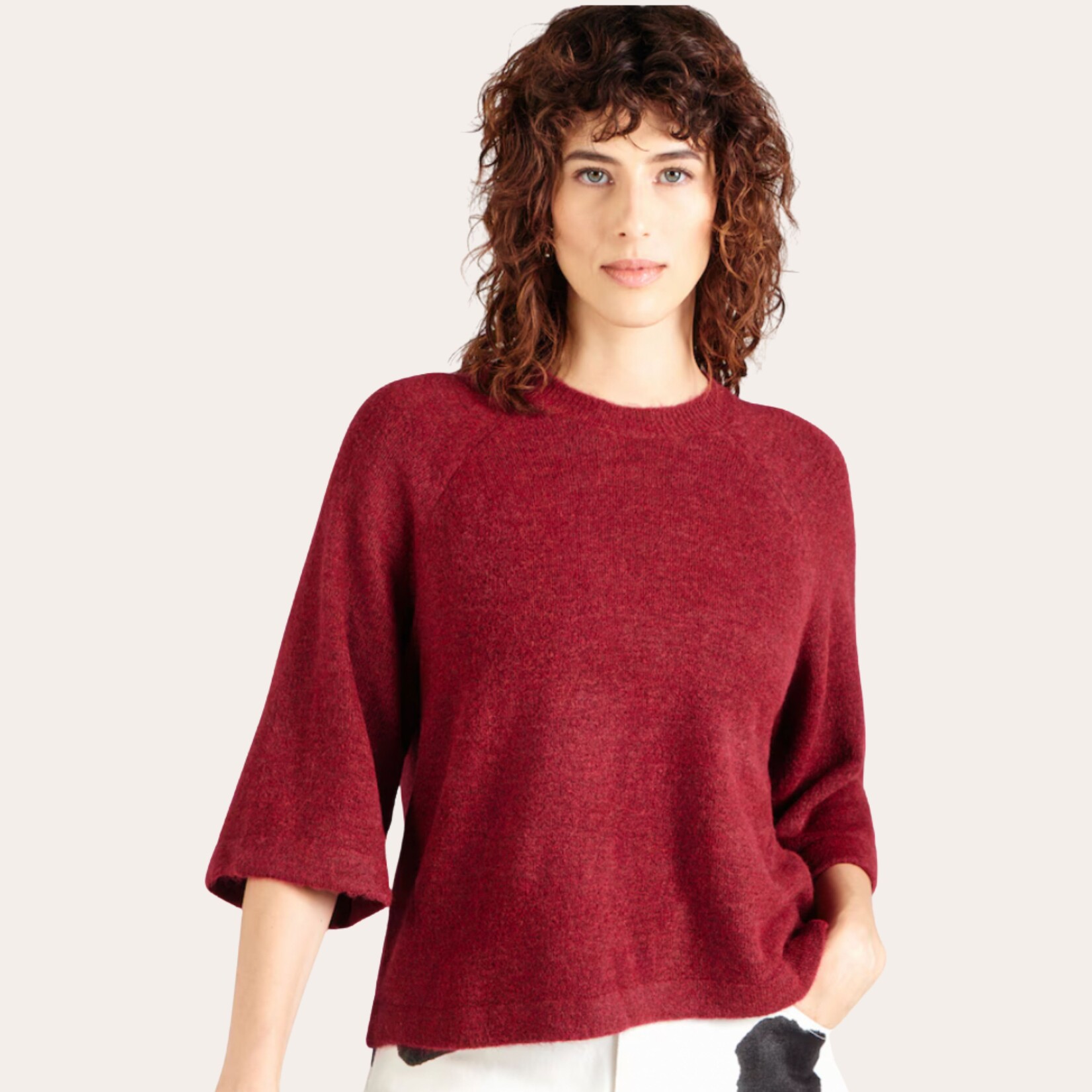 Vero Moda Hazel 3/4 Sleeve Knit - Merlot